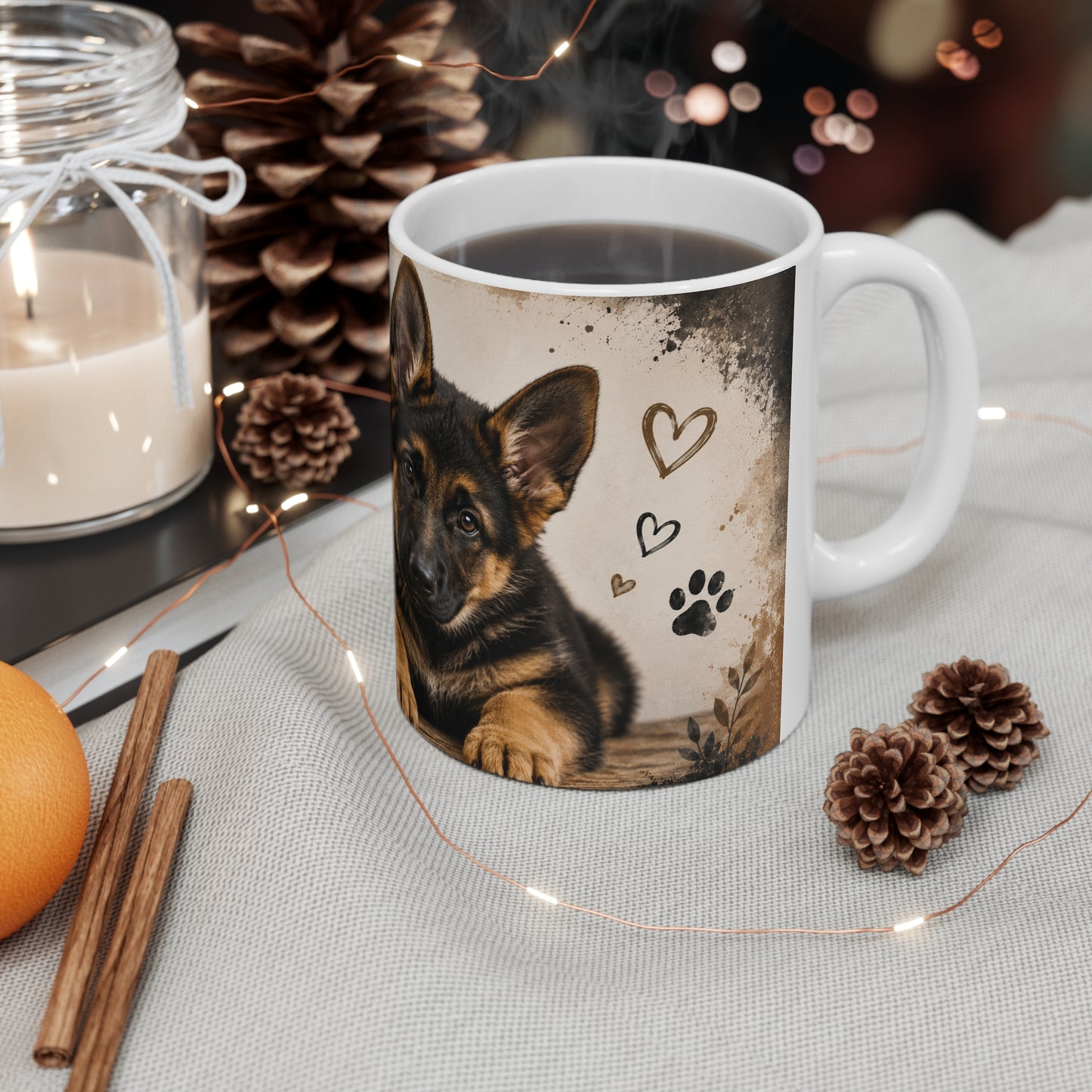 Mug — “Life is Better with a German Shepherd” Ceramic Coffee Cup (11oz)