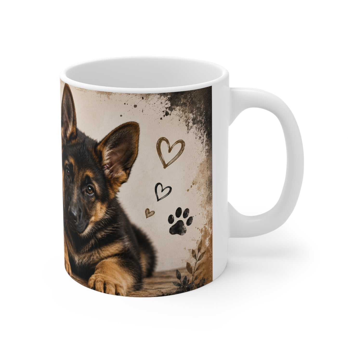 Mug — “Life is Better with a German Shepherd” Ceramic Coffee Cup (11oz)