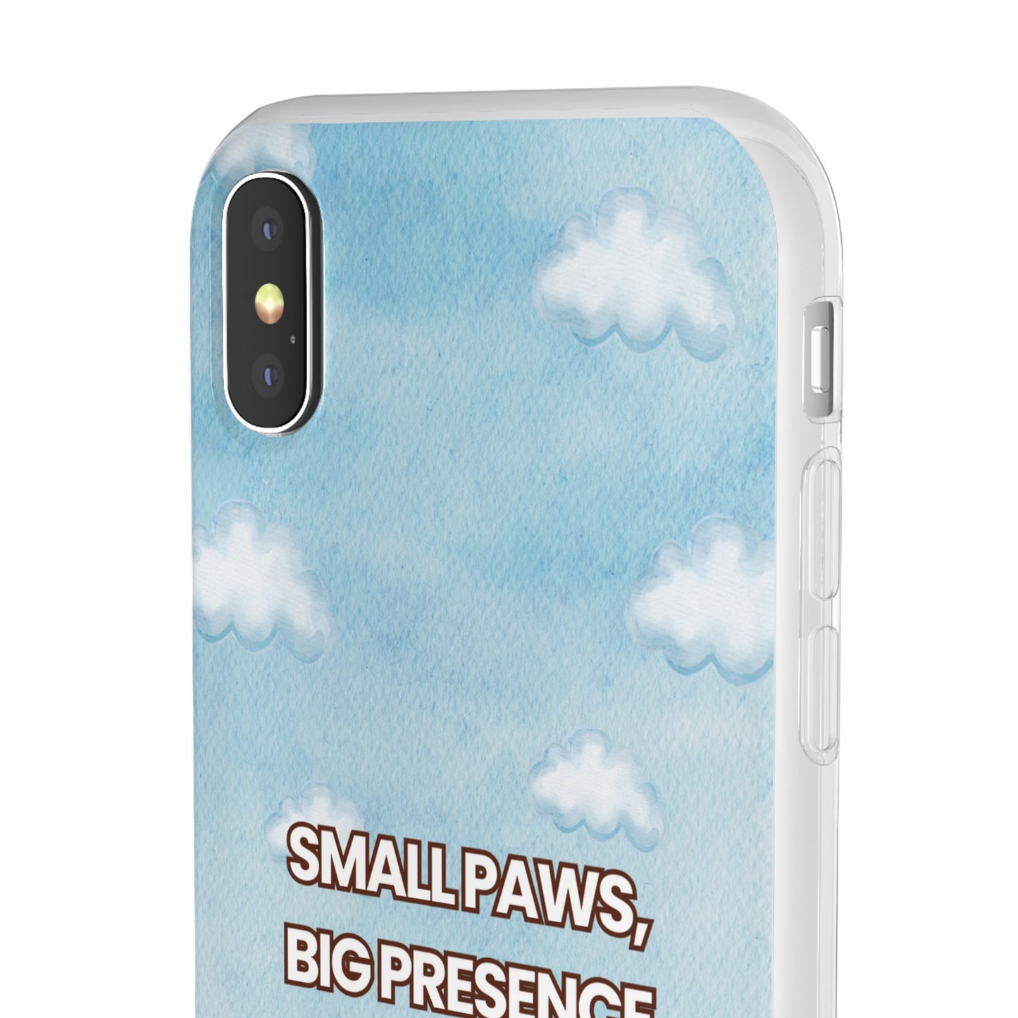 "Small Paws, Big Presence" iPhone Case – Whimsical Dog & Clouds Eco-Friendly Phone Cover