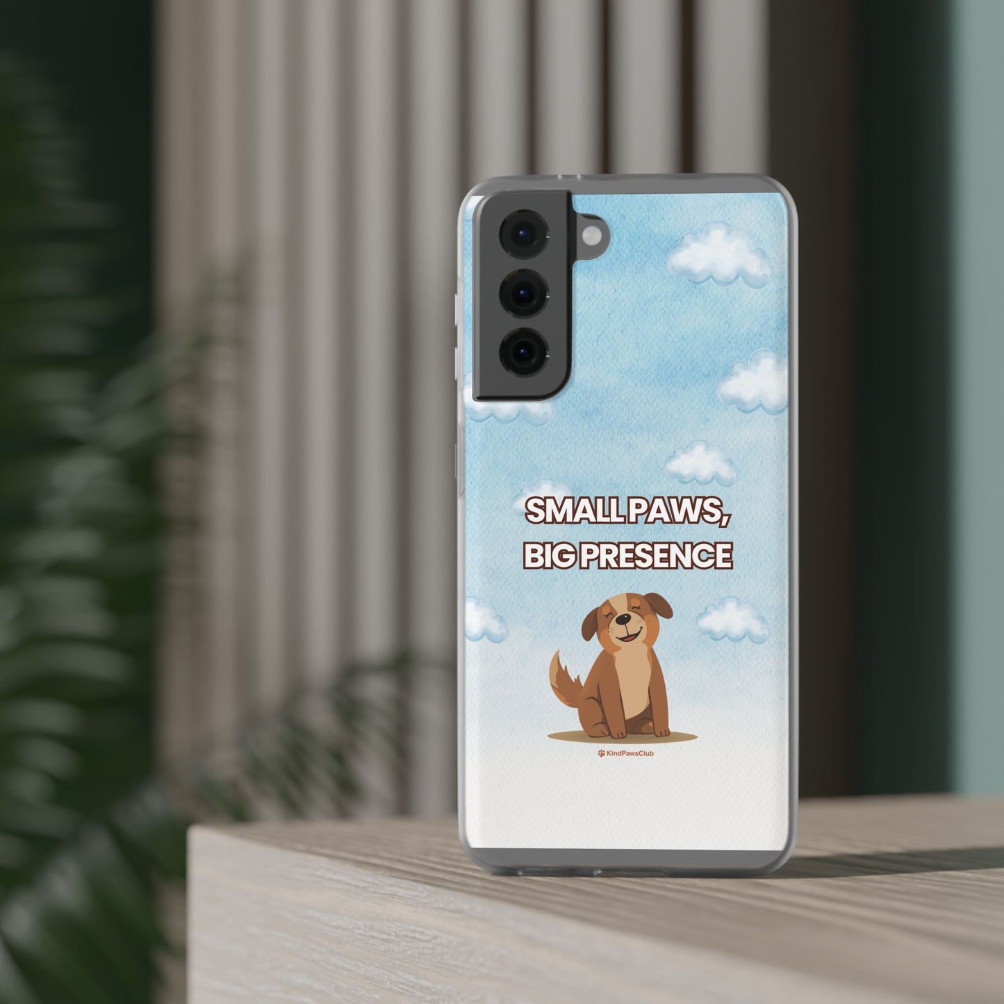 "Small Paws, Big Presence" iPhone Case – Whimsical Dog & Clouds Eco-Friendly Phone Cover