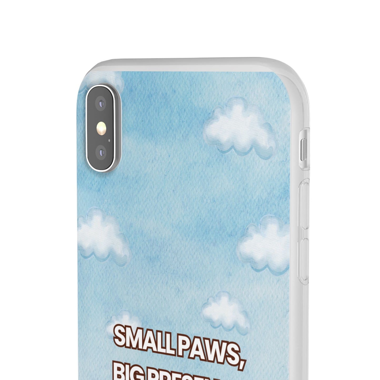 "Small Paws, Big Presence" iPhone Case – Whimsical Dog & Clouds Eco-Friendly Phone Cover
