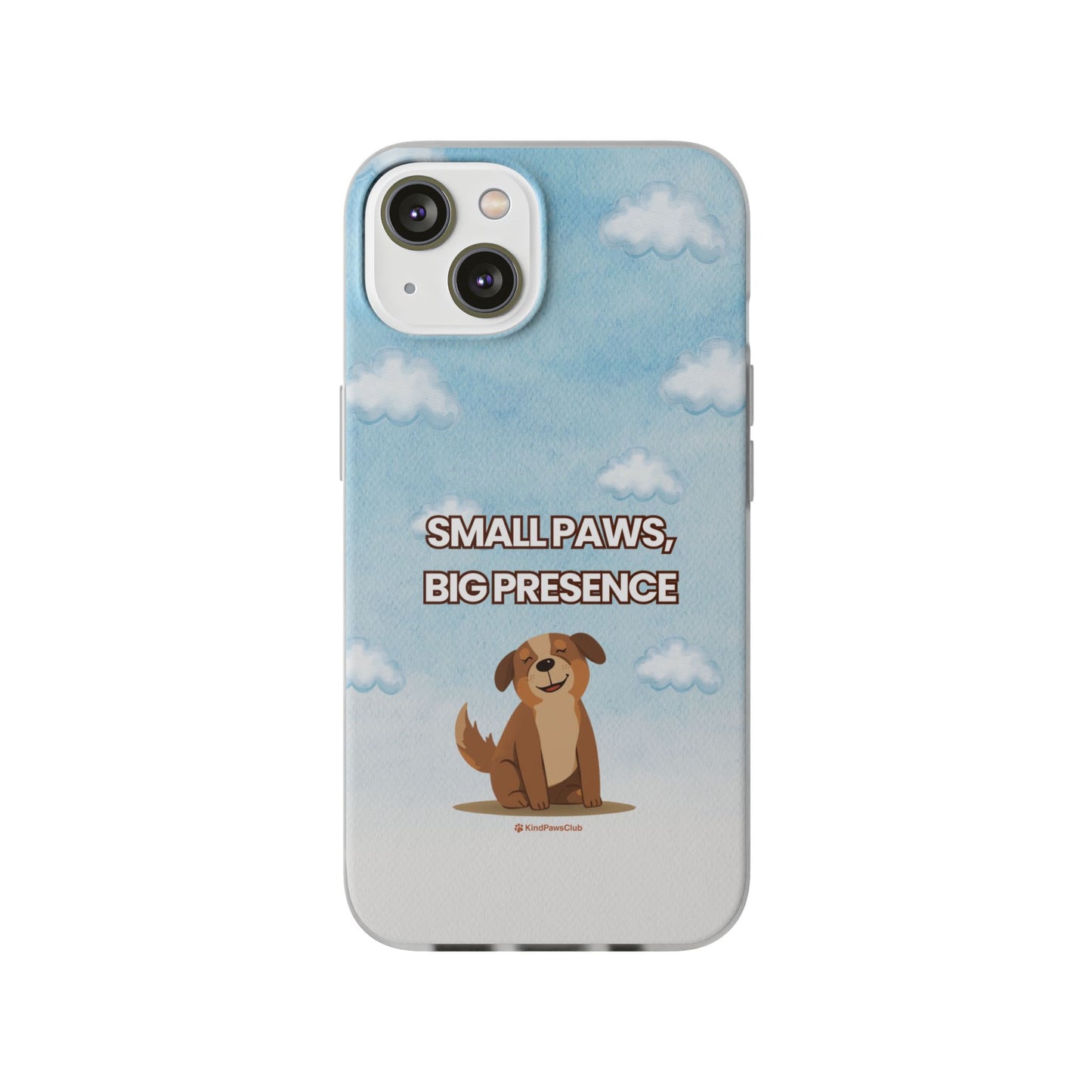 "Small Paws, Big Presence" iPhone Case – Whimsical Dog & Clouds Eco-Friendly Phone Cover