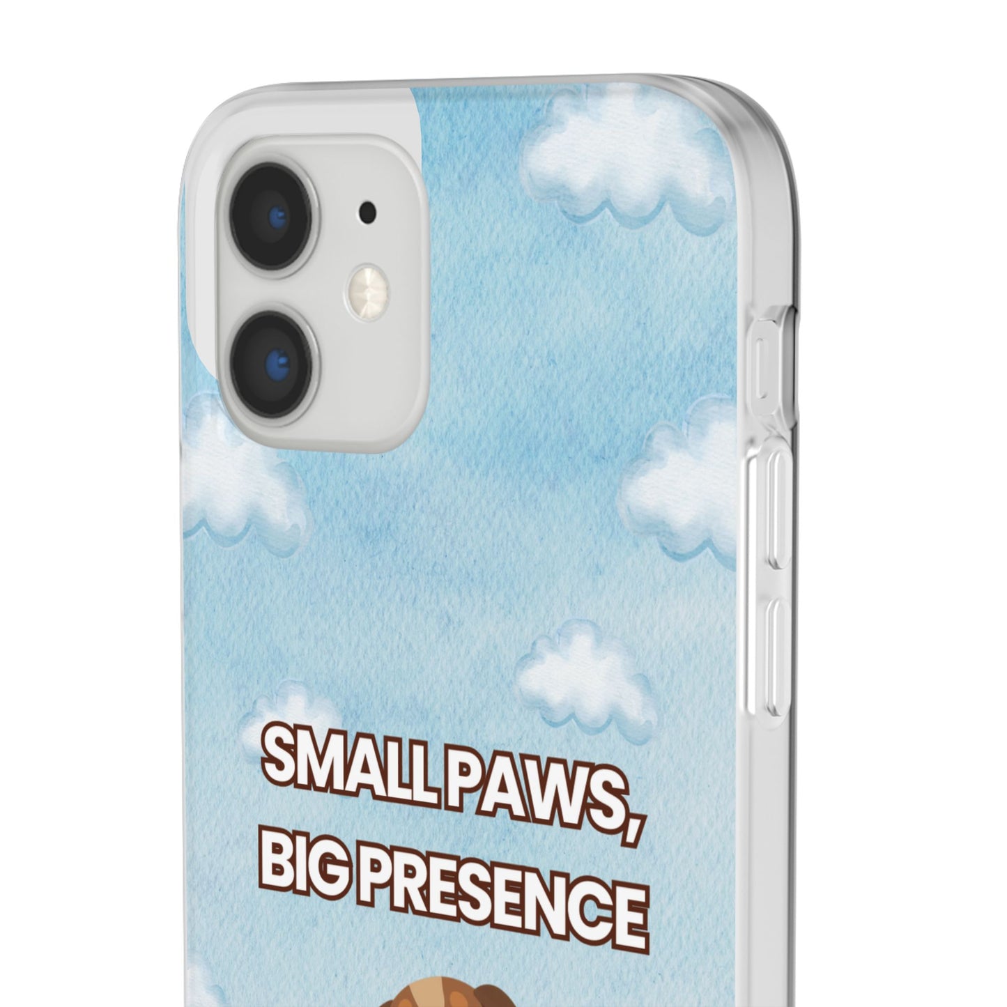 "Small Paws, Big Presence" iPhone Case – Whimsical Dog & Clouds Eco-Friendly Phone Cover