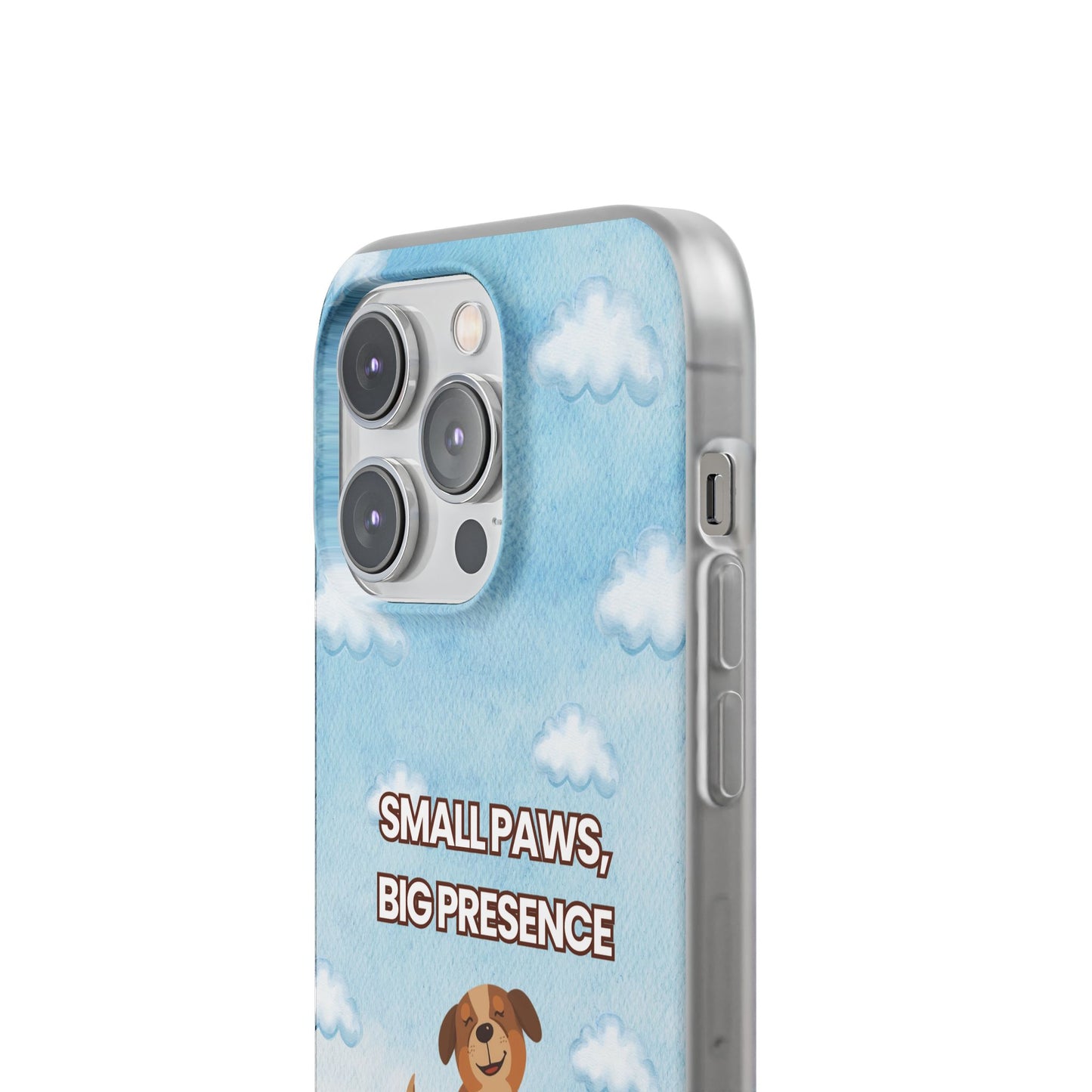 "Small Paws, Big Presence" iPhone Case – Whimsical Dog & Clouds Eco-Friendly Phone Cover