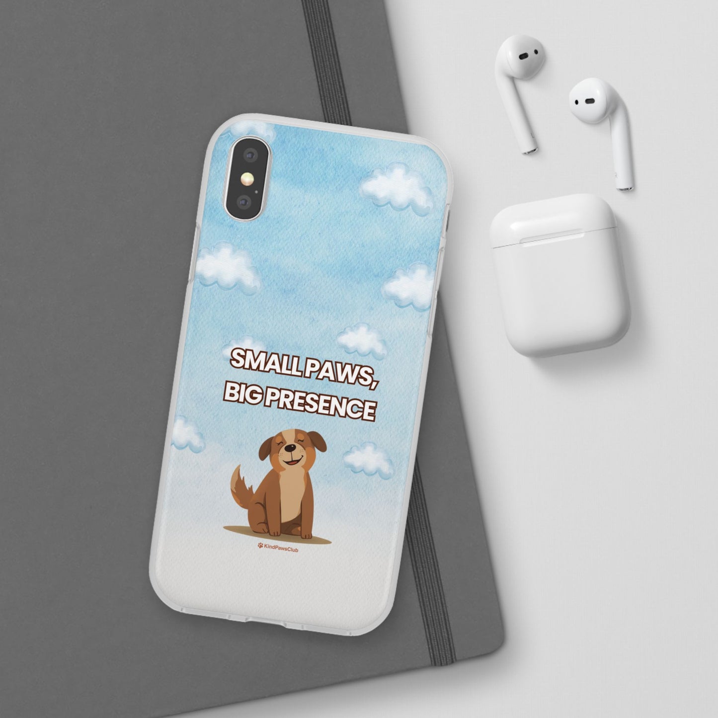 "Small Paws, Big Presence" iPhone Case – Whimsical Dog & Clouds Eco-Friendly Phone Cover