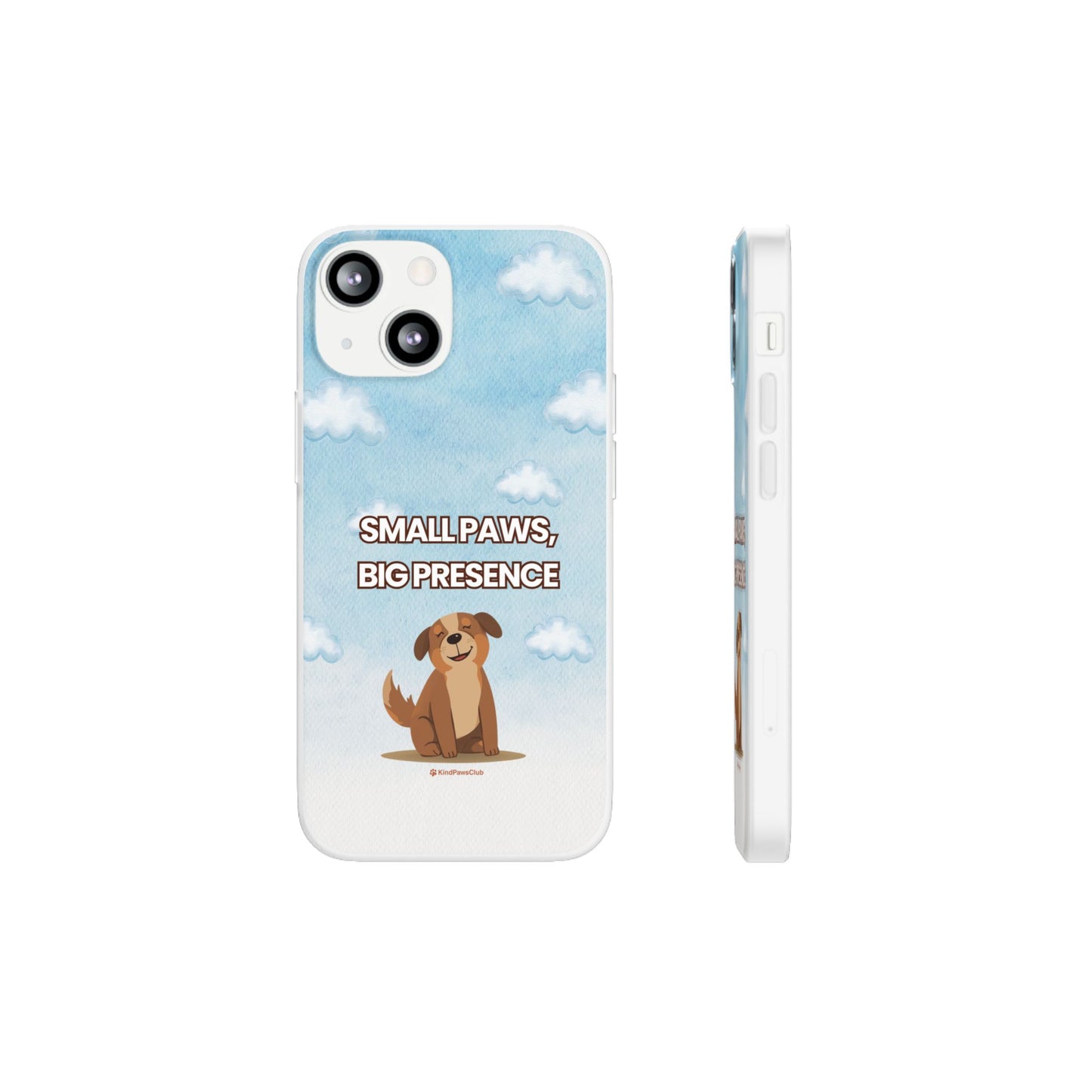 "Small Paws, Big Presence" iPhone Case – Whimsical Dog & Clouds Eco-Friendly Phone Cover