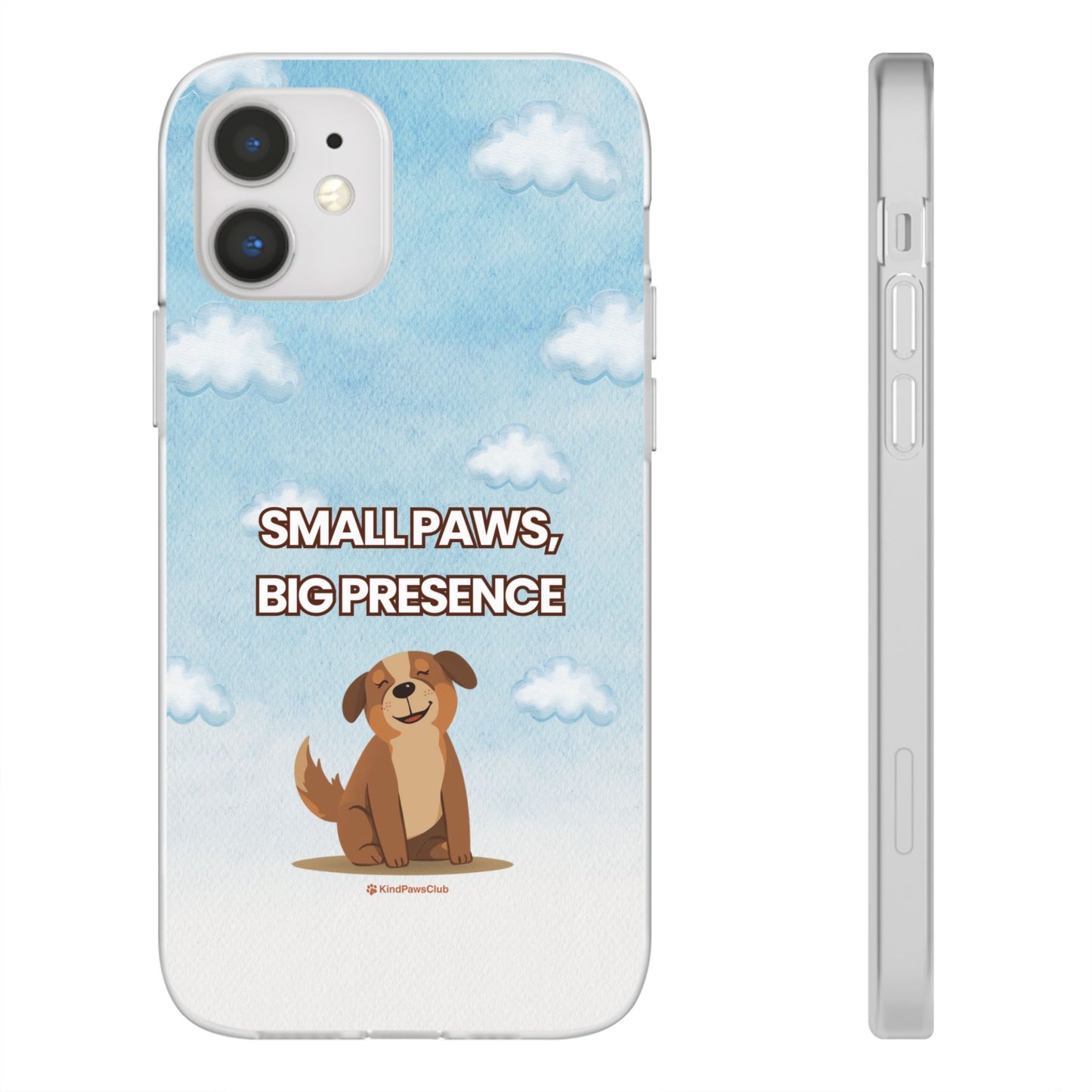 "Small Paws, Big Presence" iPhone Case – Whimsical Dog & Clouds Eco-Friendly Phone Cover
