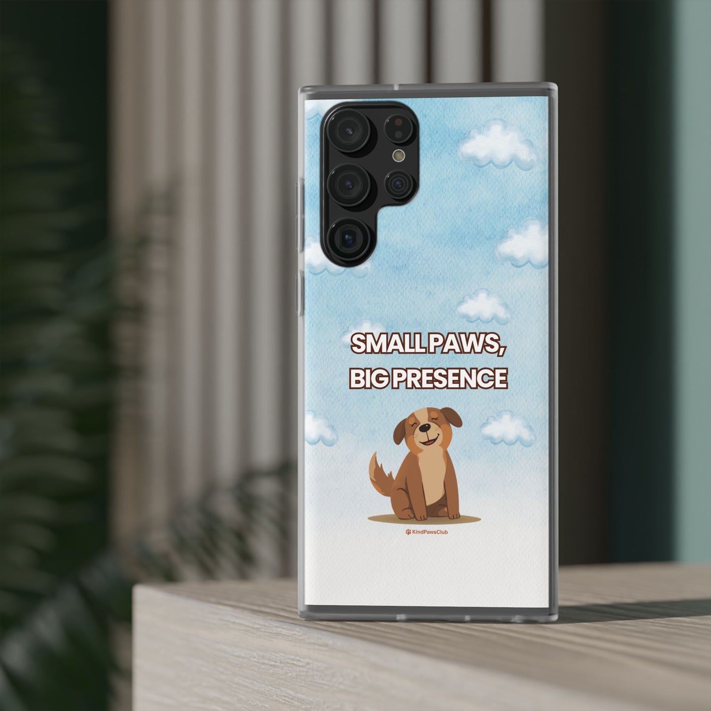 "Small Paws, Big Presence" iPhone Case – Whimsical Dog & Clouds Eco-Friendly Phone Cover