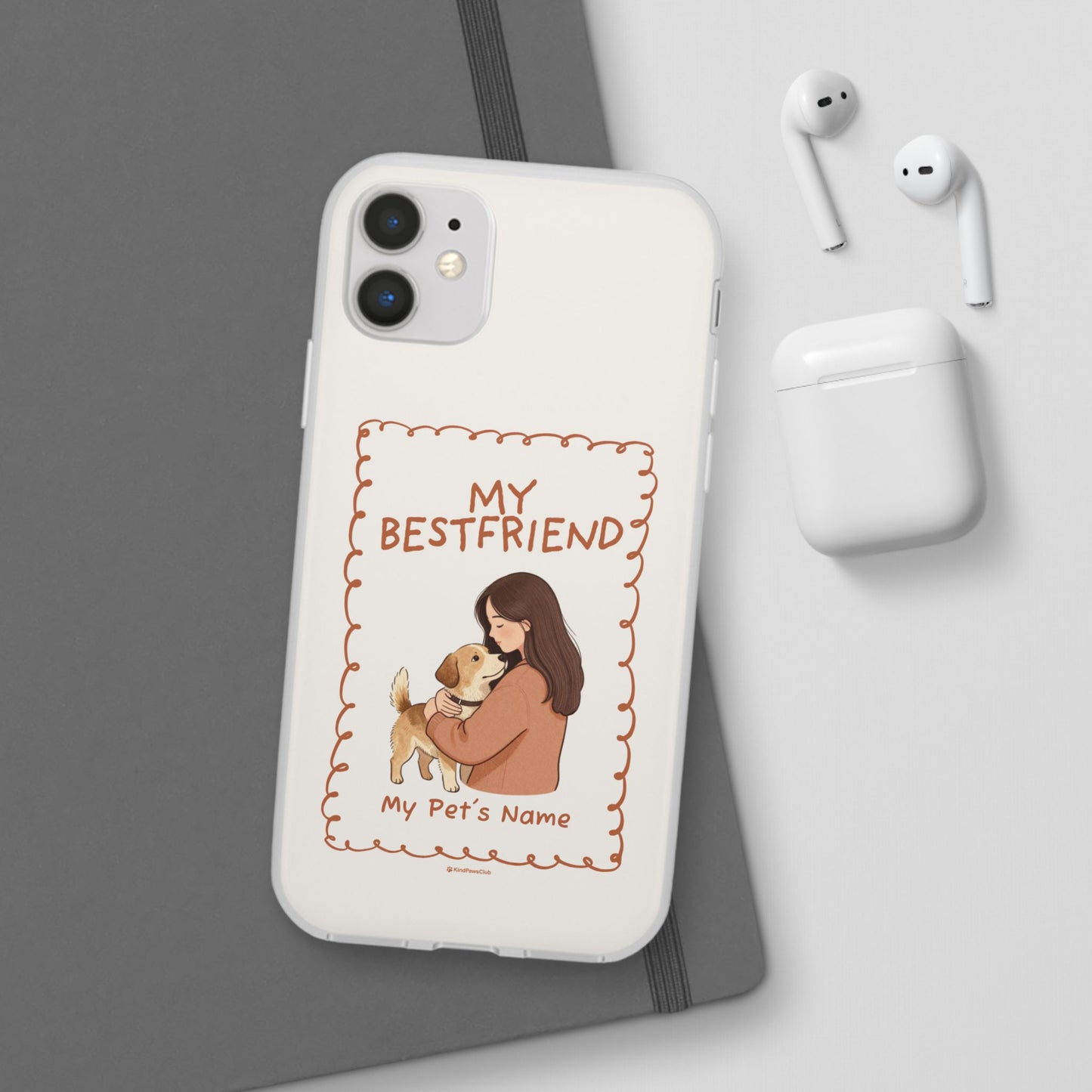 Custom "My Best Friend" Pet Parent Phone Case | Personalised Earth-Tone Minimalist Cover