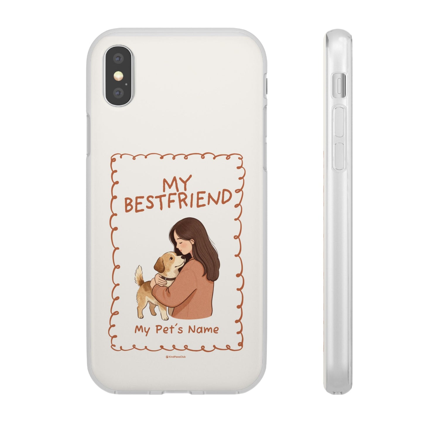 Custom "My Best Friend" Pet Parent Phone Case | Personalised Earth-Tone Minimalist Cover