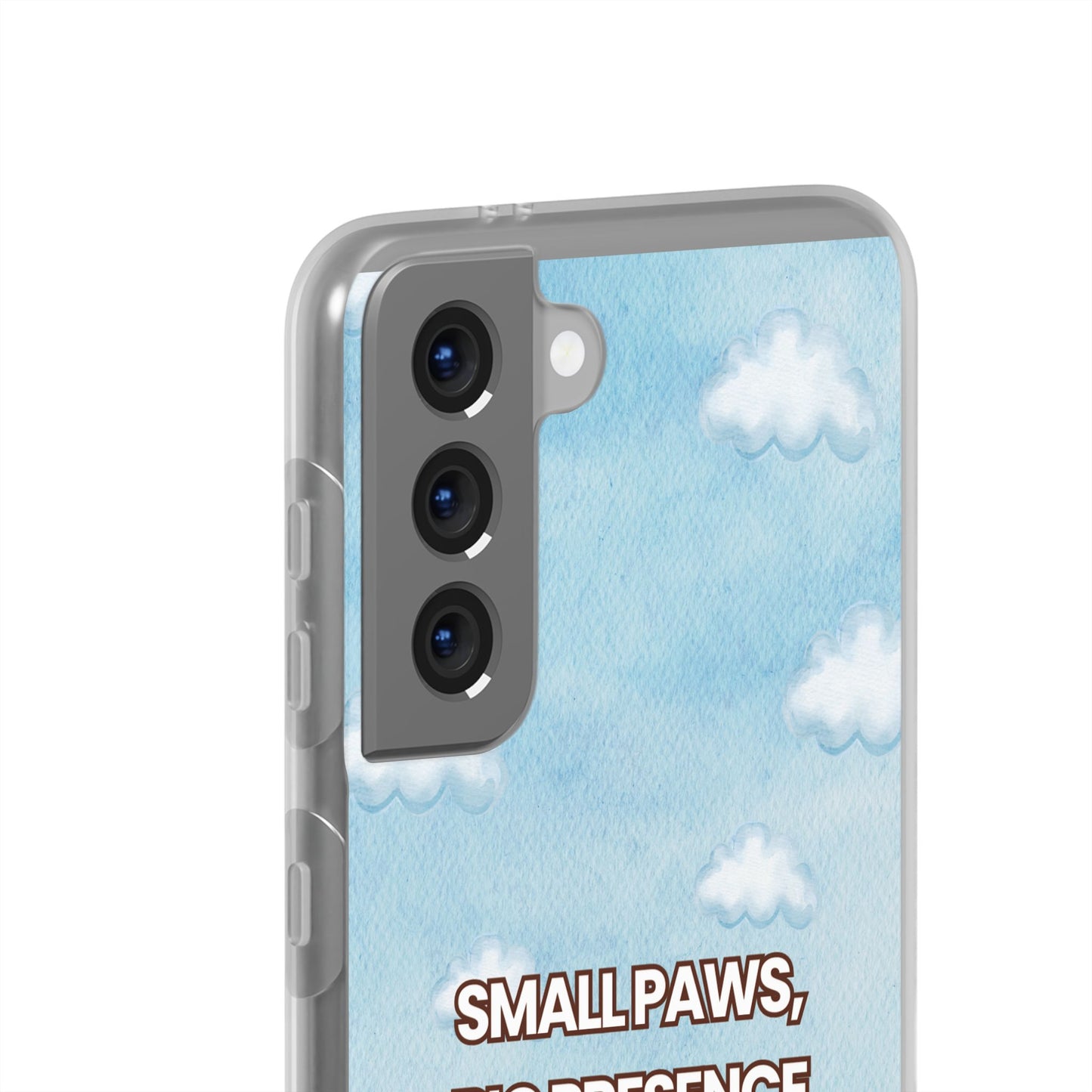 "Small Paws, Big Presence" iPhone Case – Whimsical Dog & Clouds Eco-Friendly Phone Cover