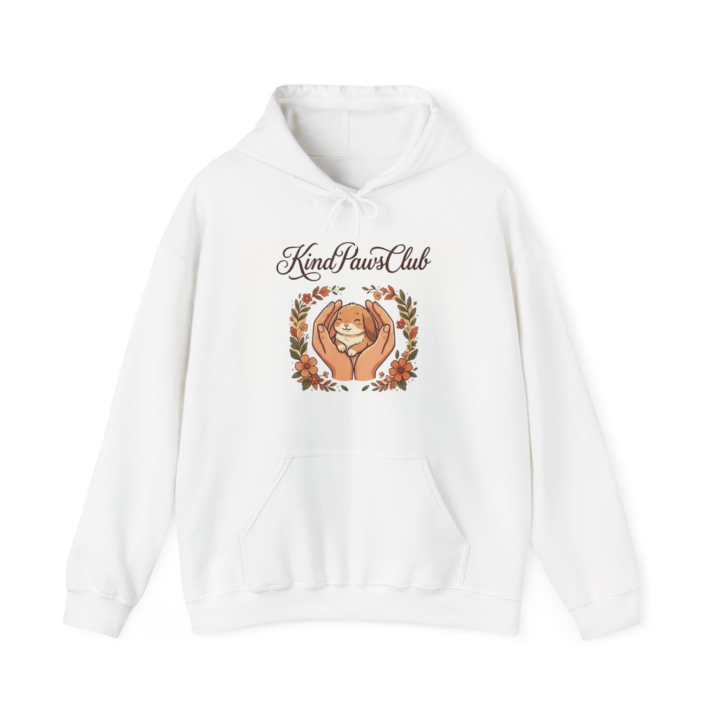 KindPawsClub Retro Bunny "Gentle Hearts" Hoodie – 70s Minimalist Wellness Streetwear