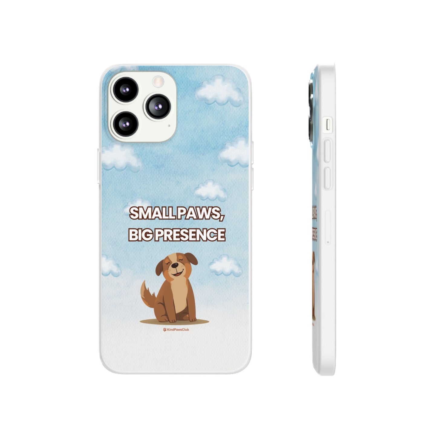 "Small Paws, Big Presence" iPhone Case – Whimsical Dog & Clouds Eco-Friendly Phone Cover