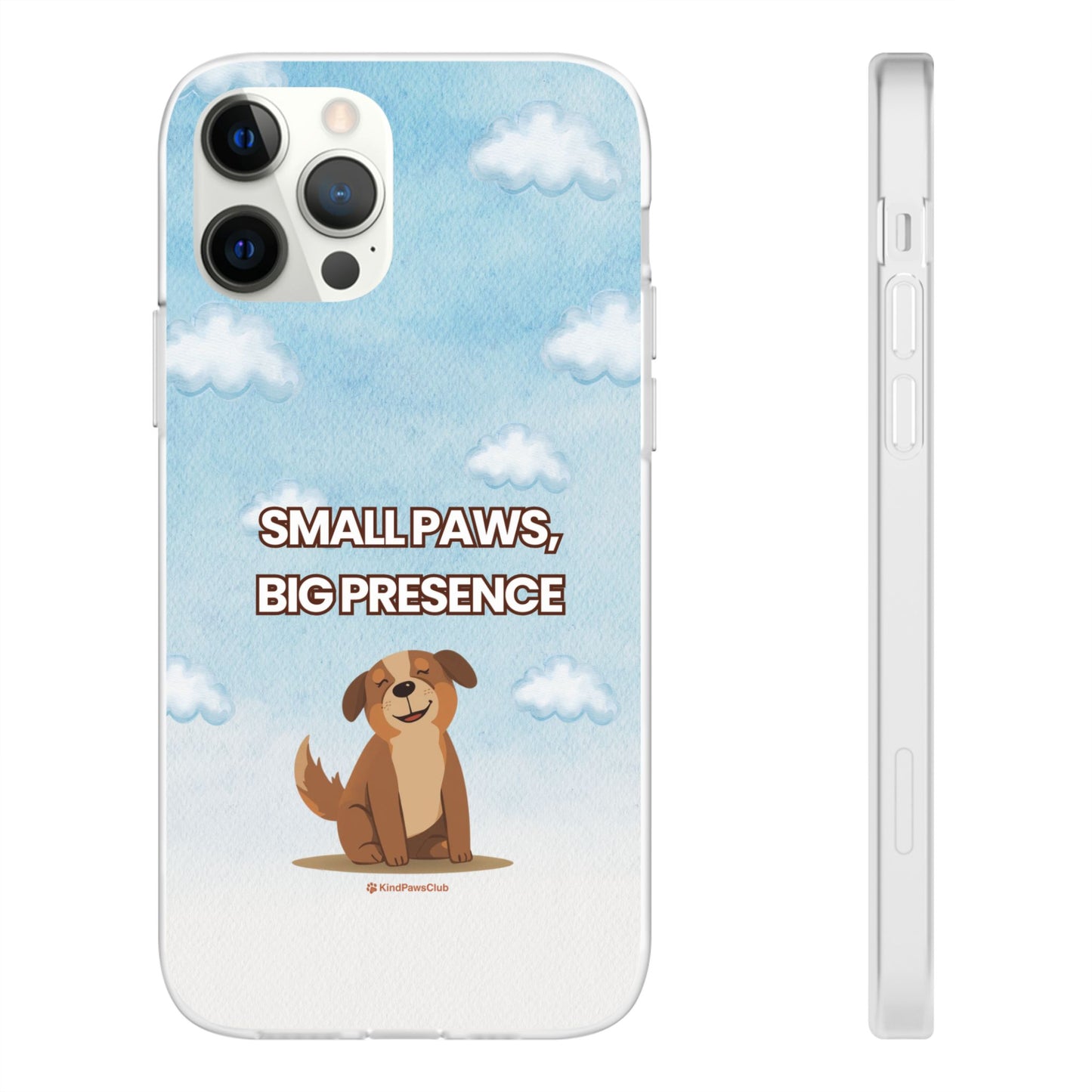 "Small Paws, Big Presence" iPhone Case – Whimsical Dog & Clouds Eco-Friendly Phone Cover