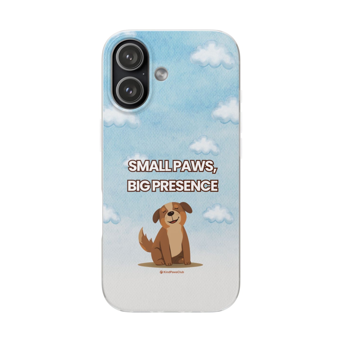 "Small Paws, Big Presence" iPhone Case – Whimsical Dog & Clouds Eco-Friendly Phone Cover