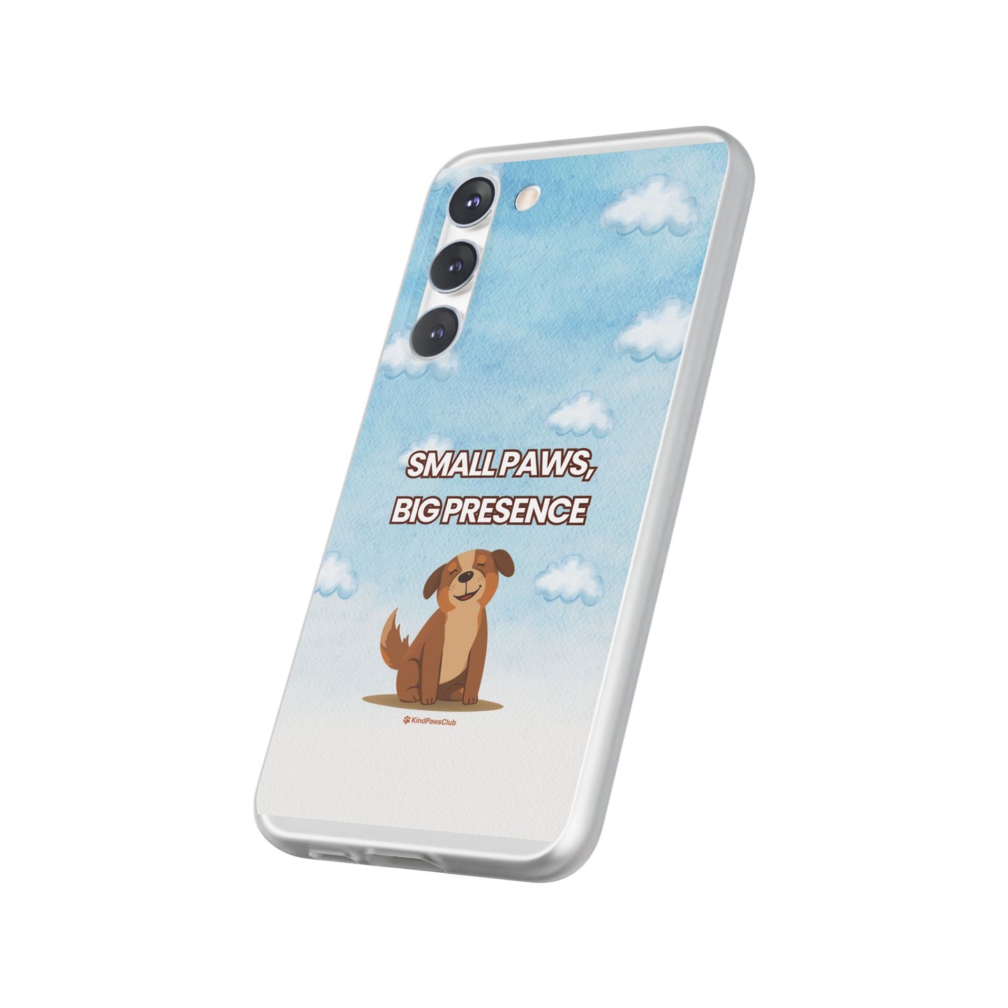 "Small Paws, Big Presence" iPhone Case – Whimsical Dog & Clouds Eco-Friendly Phone Cover
