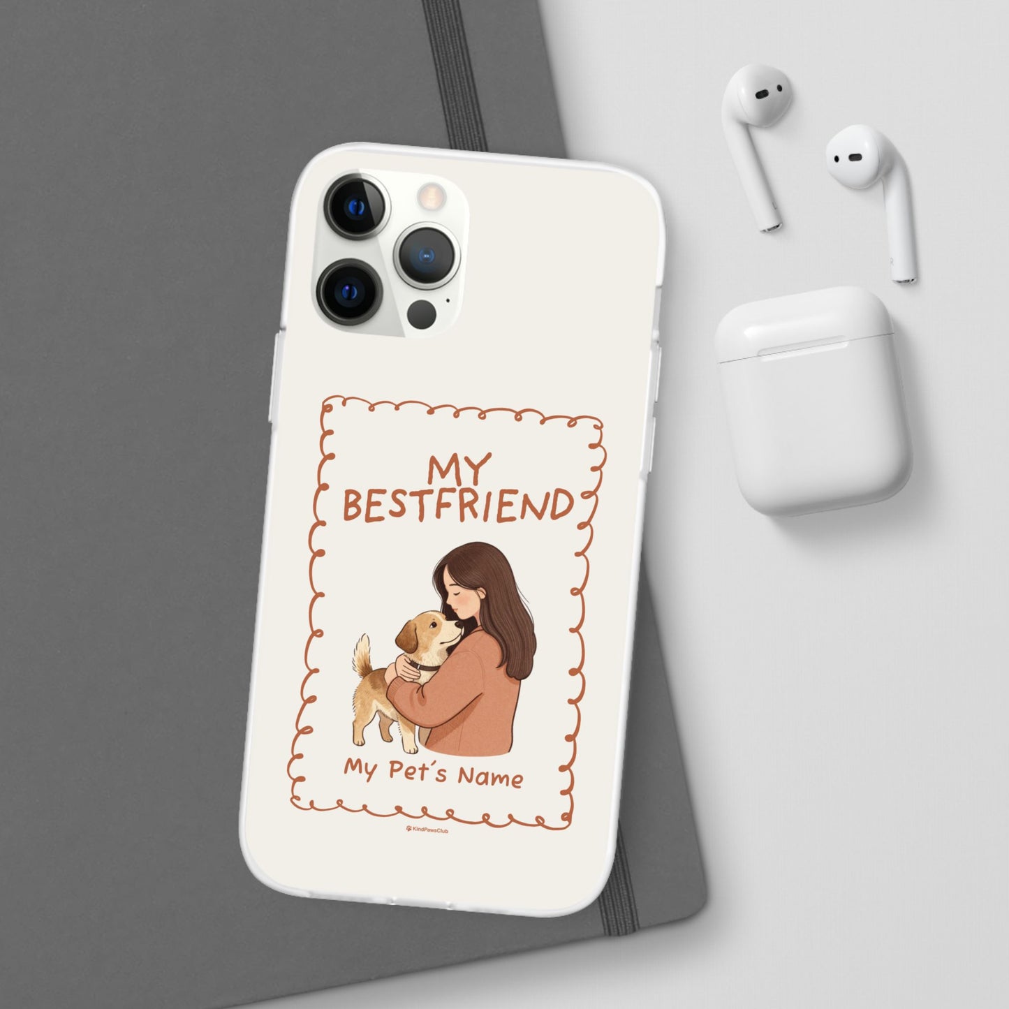 Custom "My Best Friend" Pet Parent Phone Case | Personalised Earth-Tone Minimalist Cover