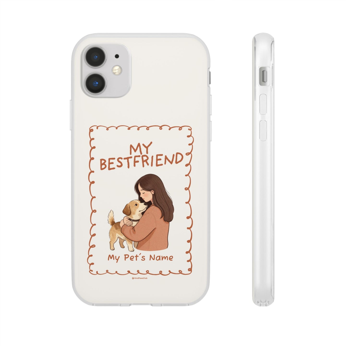 Custom "My Best Friend" Pet Parent Phone Case | Personalised Earth-Tone Minimalist Cover