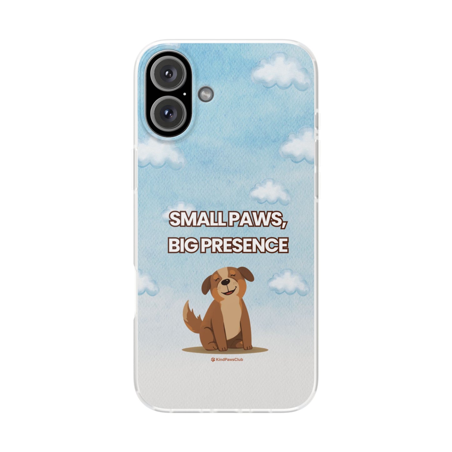 "Small Paws, Big Presence" iPhone Case – Whimsical Dog & Clouds Eco-Friendly Phone Cover
