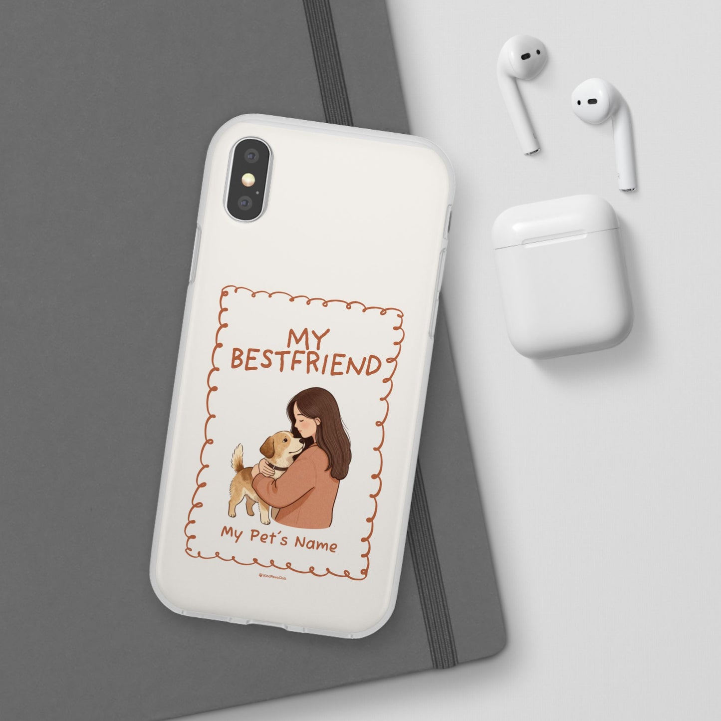 Custom "My Best Friend" Pet Parent Phone Case | Personalised Earth-Tone Minimalist Cover