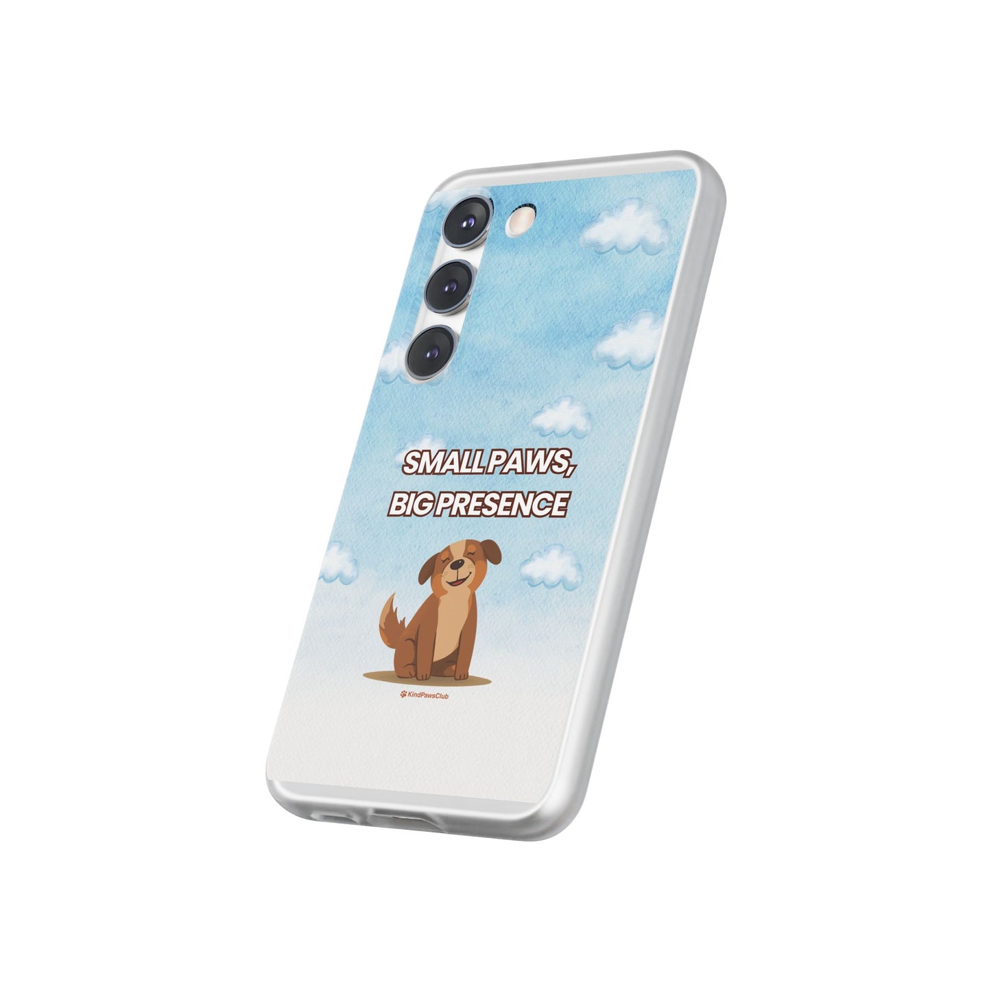 "Small Paws, Big Presence" iPhone Case – Whimsical Dog & Clouds Eco-Friendly Phone Cover
