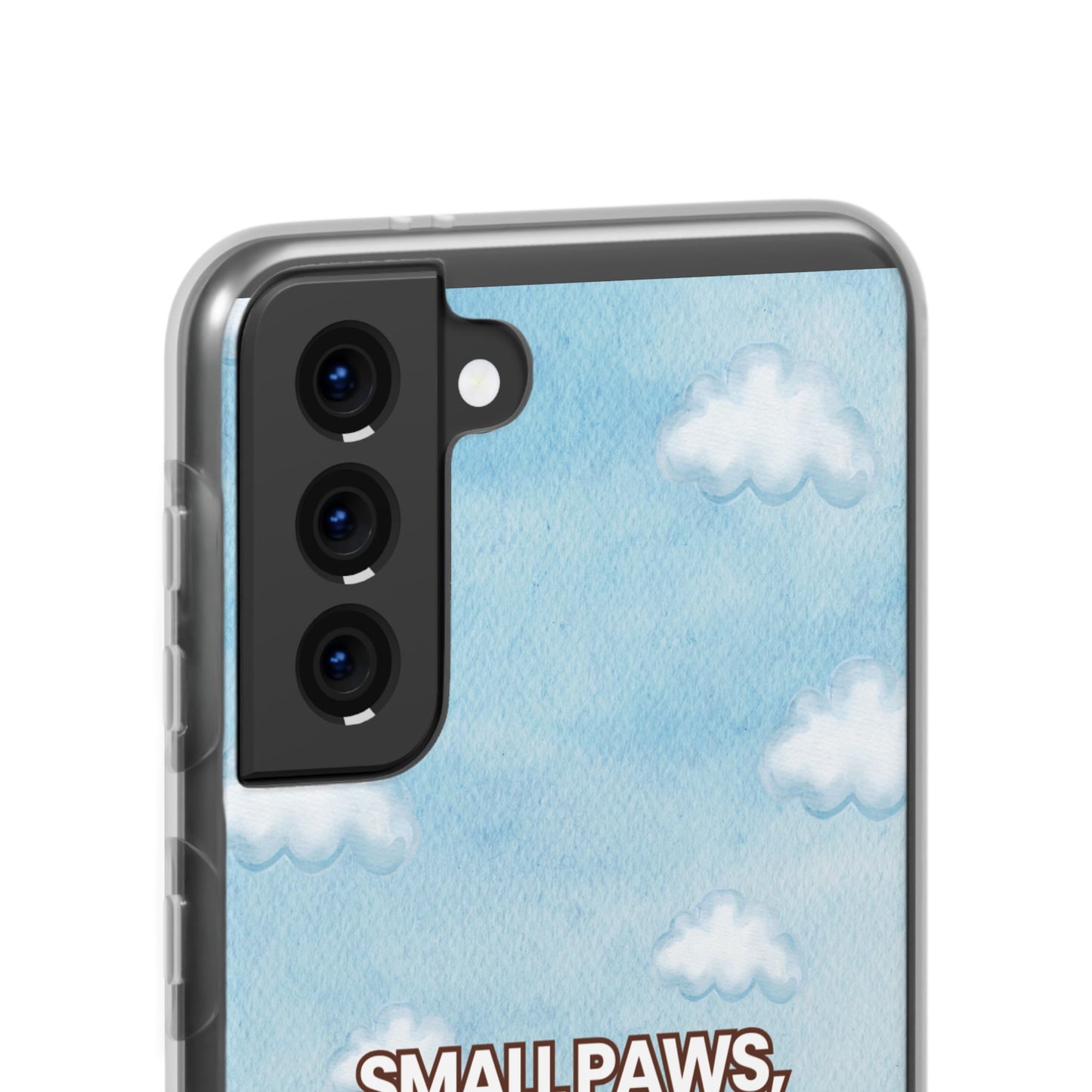 "Small Paws, Big Presence" iPhone Case – Whimsical Dog & Clouds Eco-Friendly Phone Cover