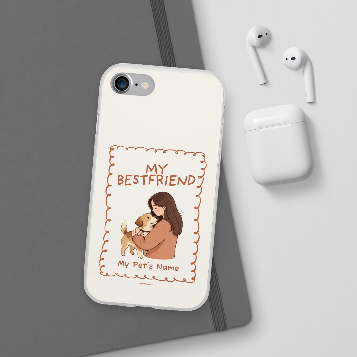 Custom "My Best Friend" Pet Parent Phone Case | Personalised Earth-Tone Minimalist Cover