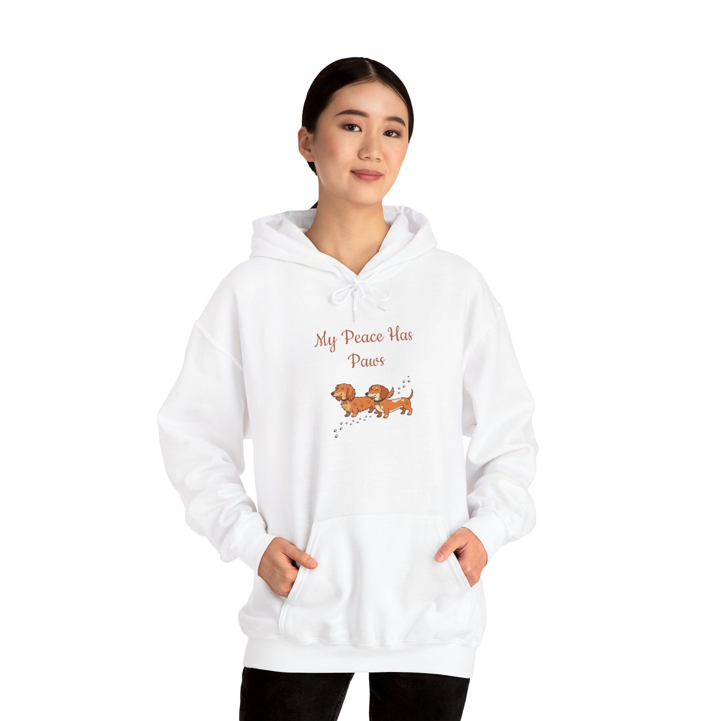 "My Peace Has Paws" Unisex Hoodie – Retro 70s Minimalist Pet Wellness Streetwear