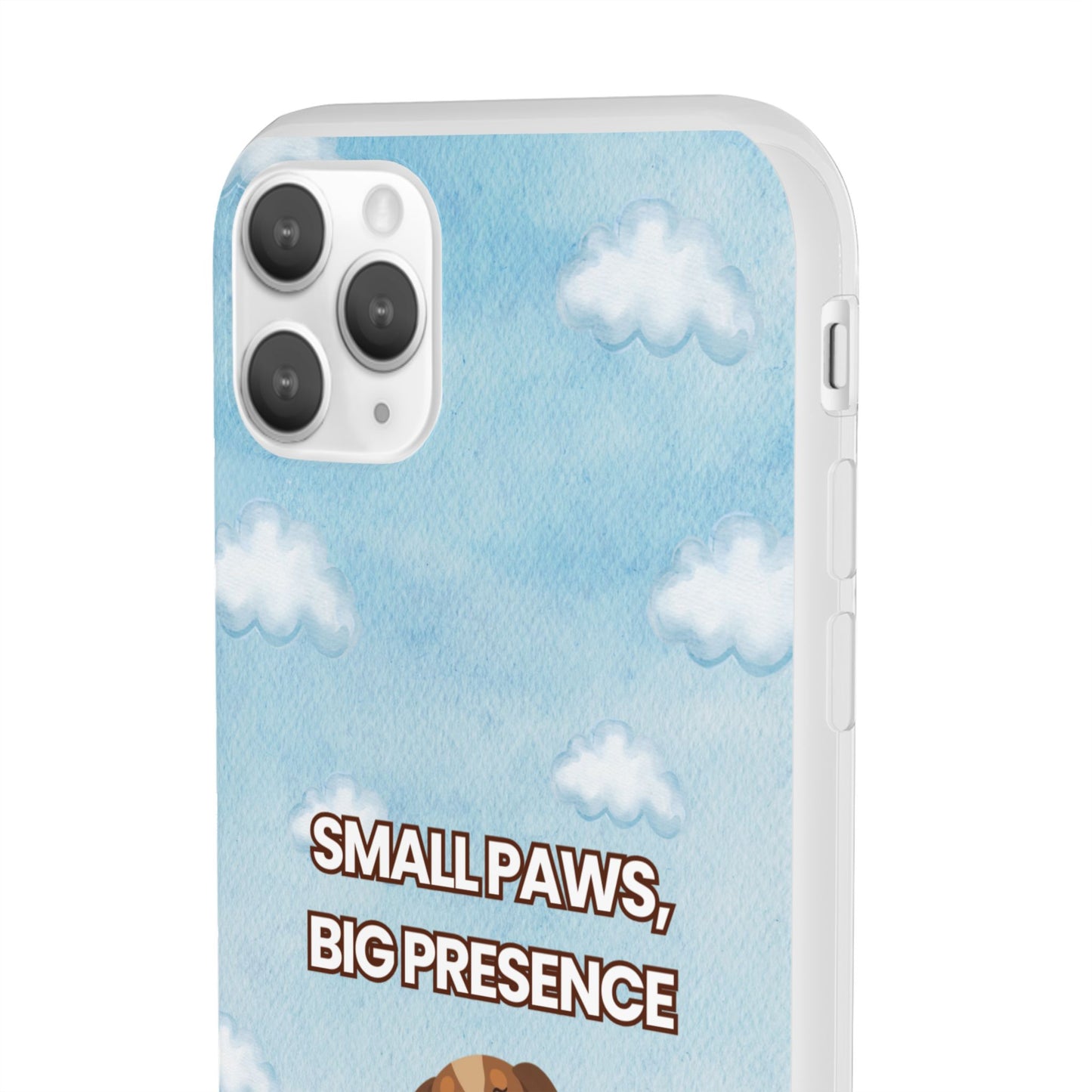 "Small Paws, Big Presence" iPhone Case – Whimsical Dog & Clouds Eco-Friendly Phone Cover