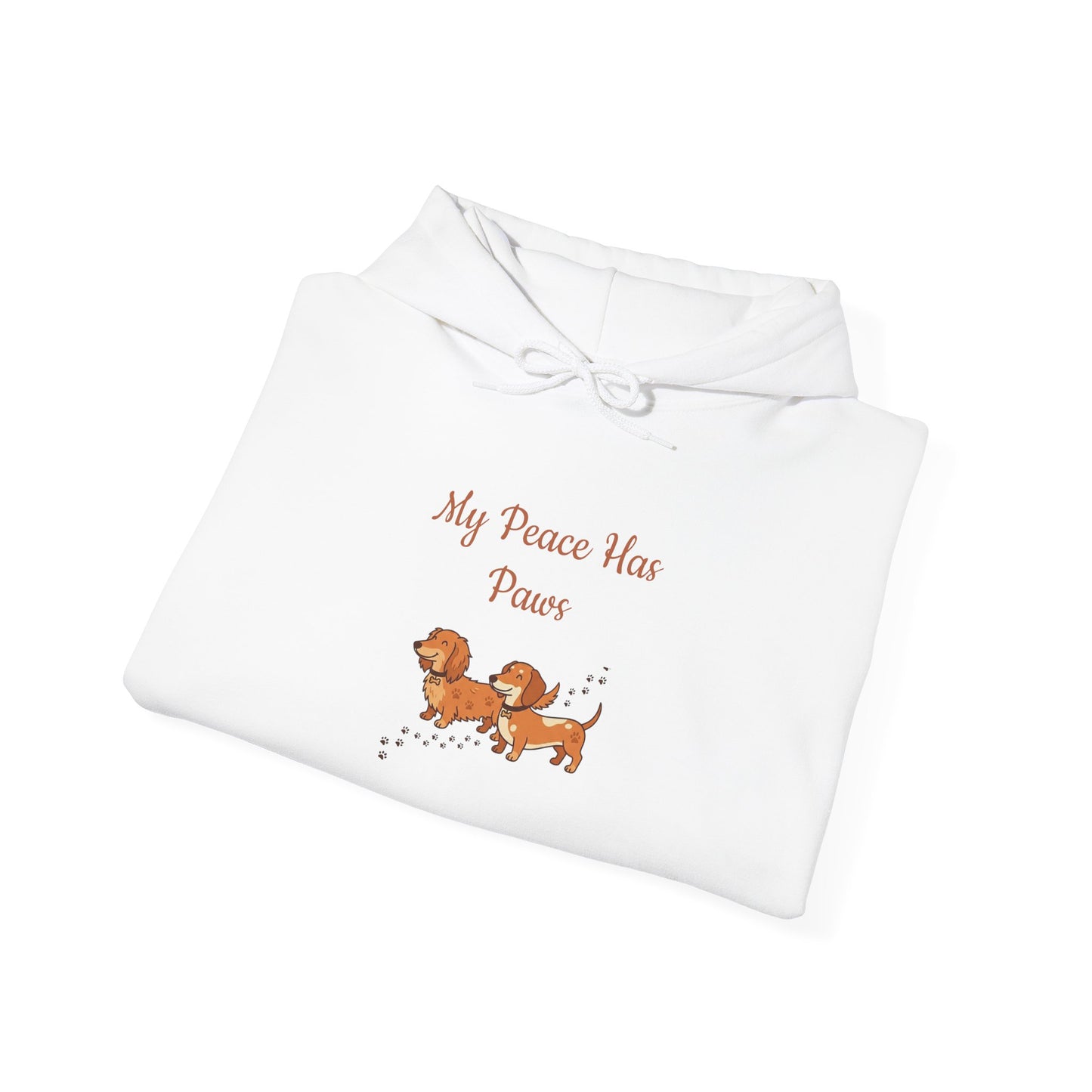 "My Peace Has Paws" Unisex Hoodie – Retro 70s Minimalist Pet Wellness Streetwear