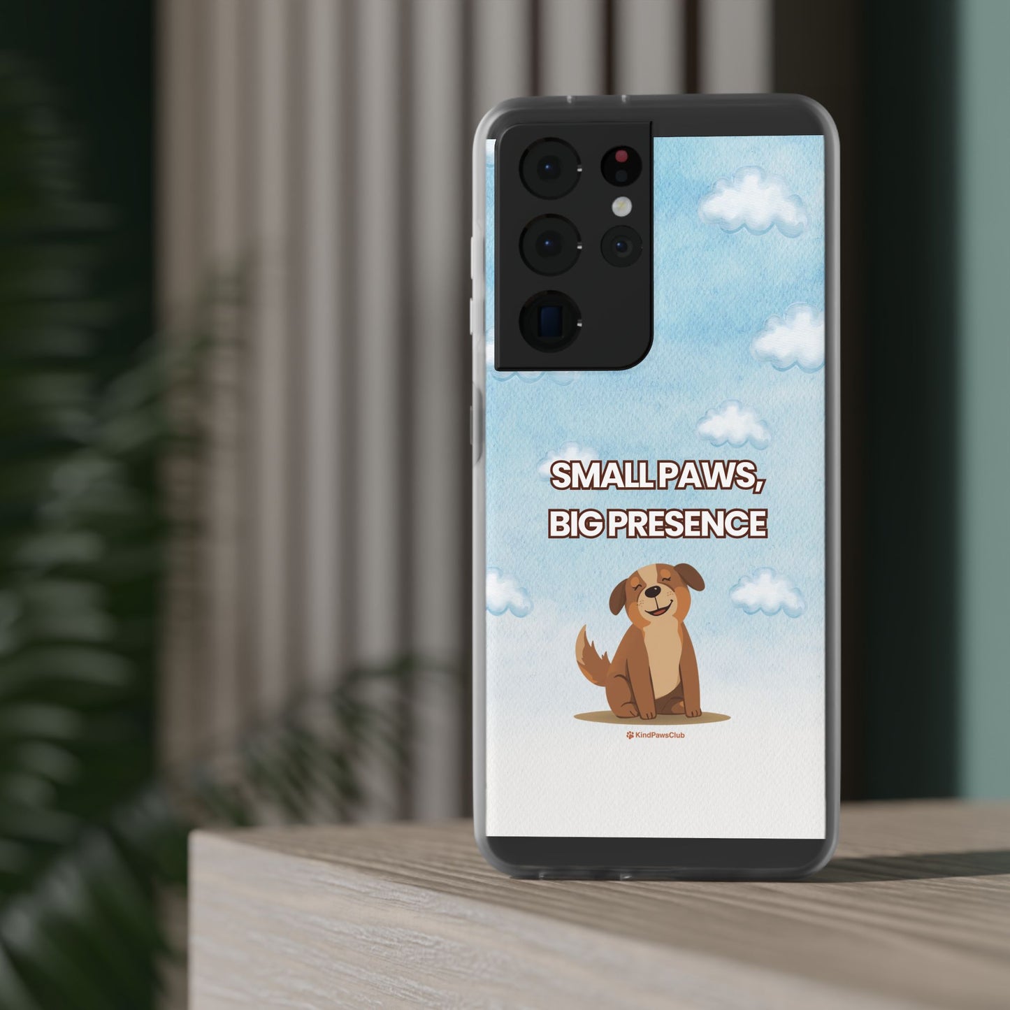 "Small Paws, Big Presence" iPhone Case – Whimsical Dog & Clouds Eco-Friendly Phone Cover