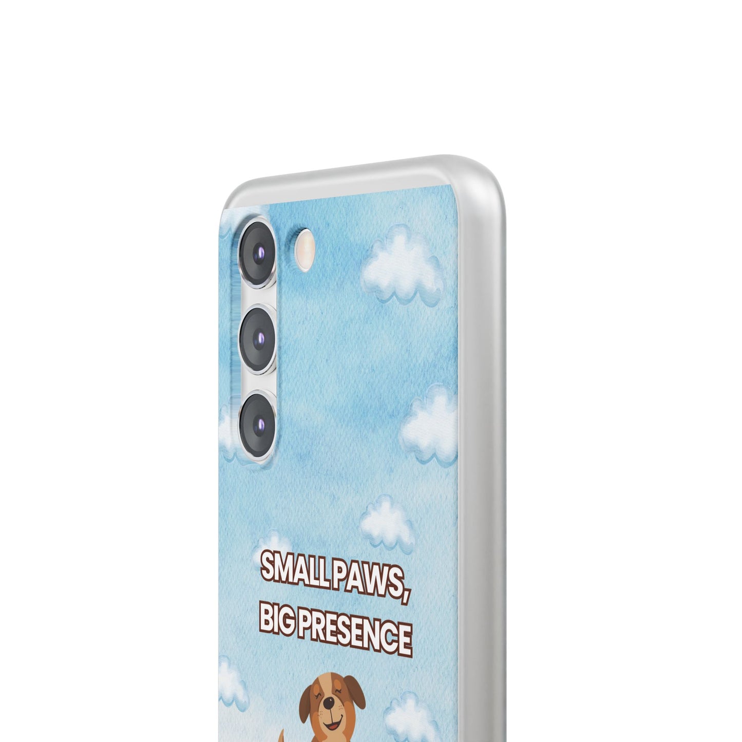 "Small Paws, Big Presence" iPhone Case – Whimsical Dog & Clouds Eco-Friendly Phone Cover