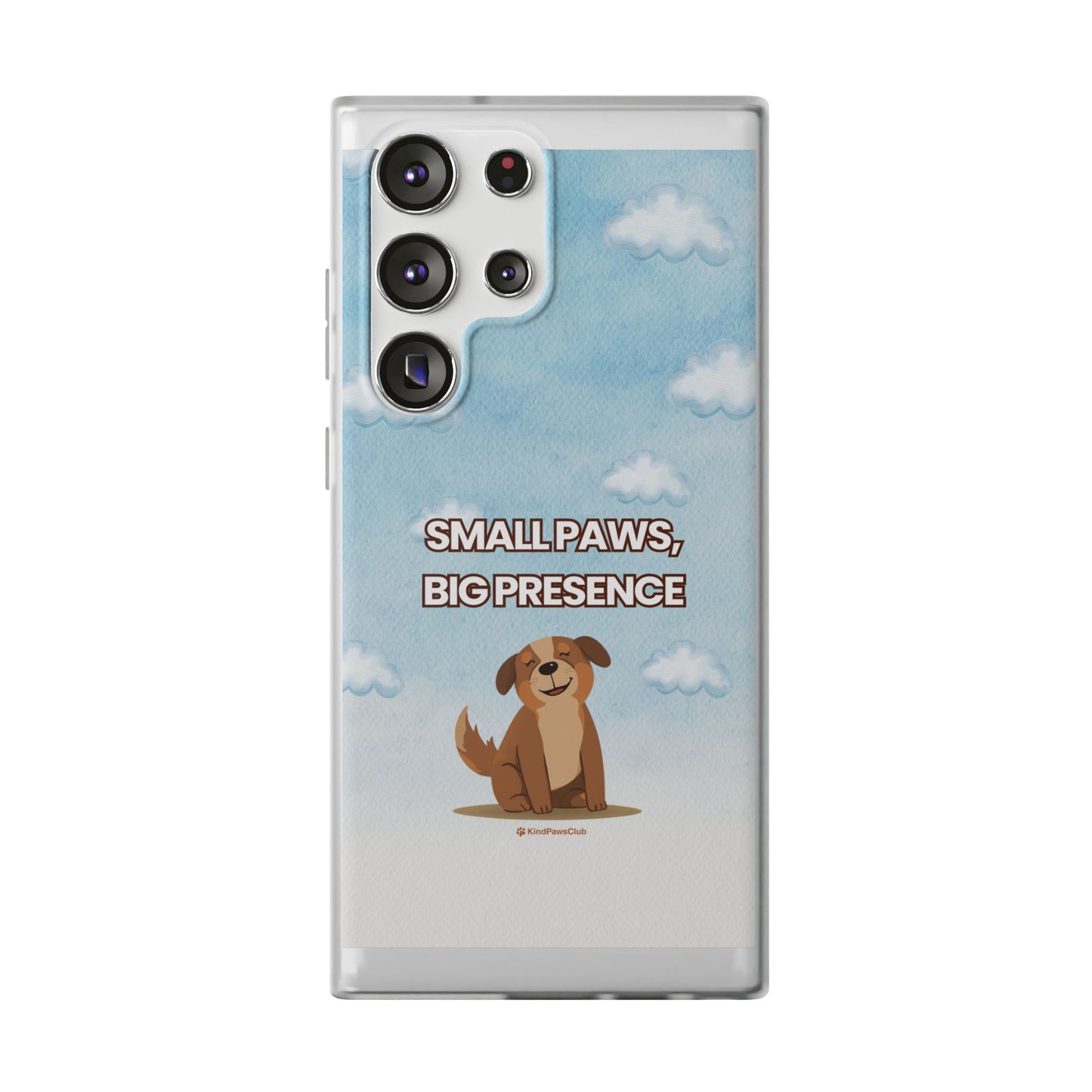 "Small Paws, Big Presence" iPhone Case – Whimsical Dog & Clouds Eco-Friendly Phone Cover