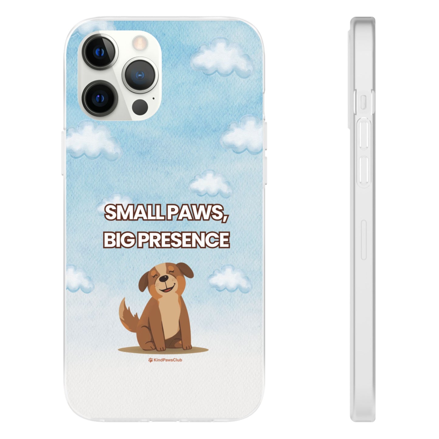 "Small Paws, Big Presence" iPhone Case – Whimsical Dog & Clouds Eco-Friendly Phone Cover