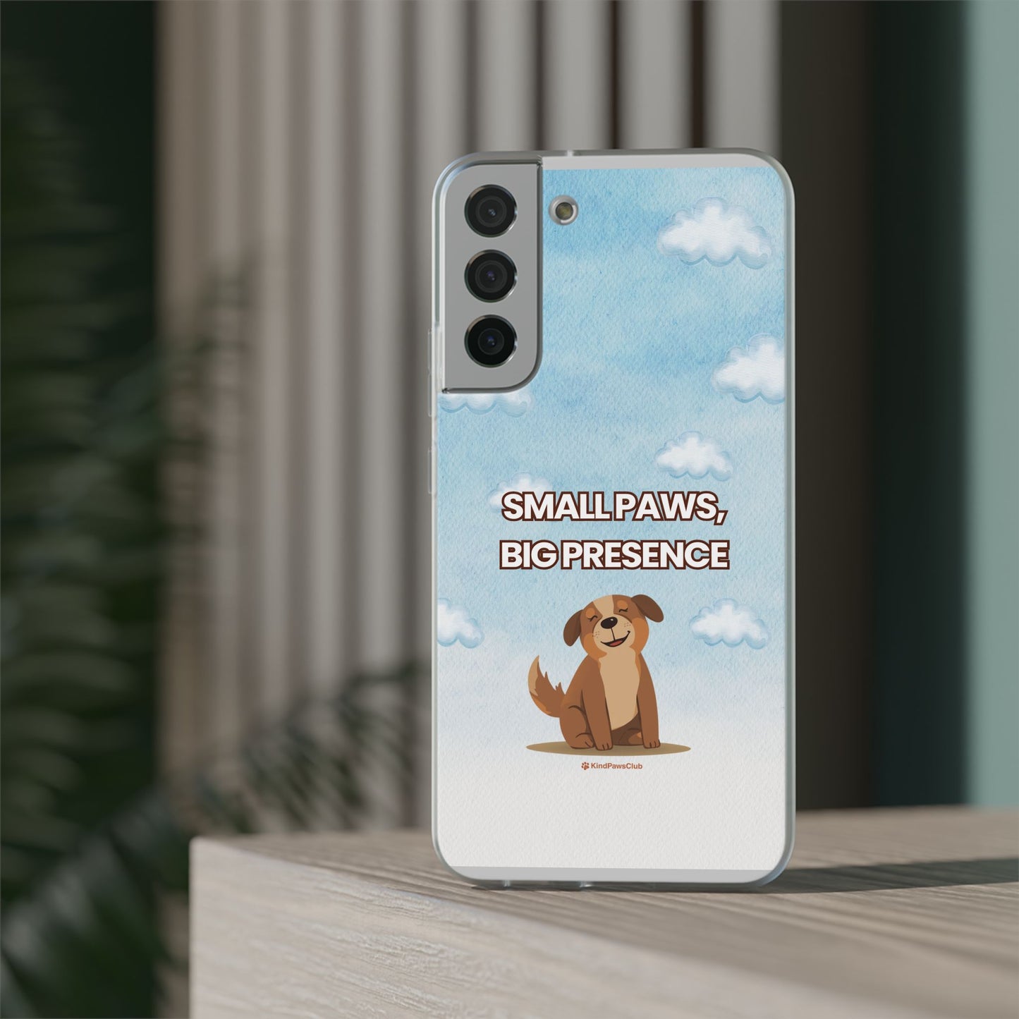 "Small Paws, Big Presence" iPhone Case – Whimsical Dog & Clouds Eco-Friendly Phone Cover
