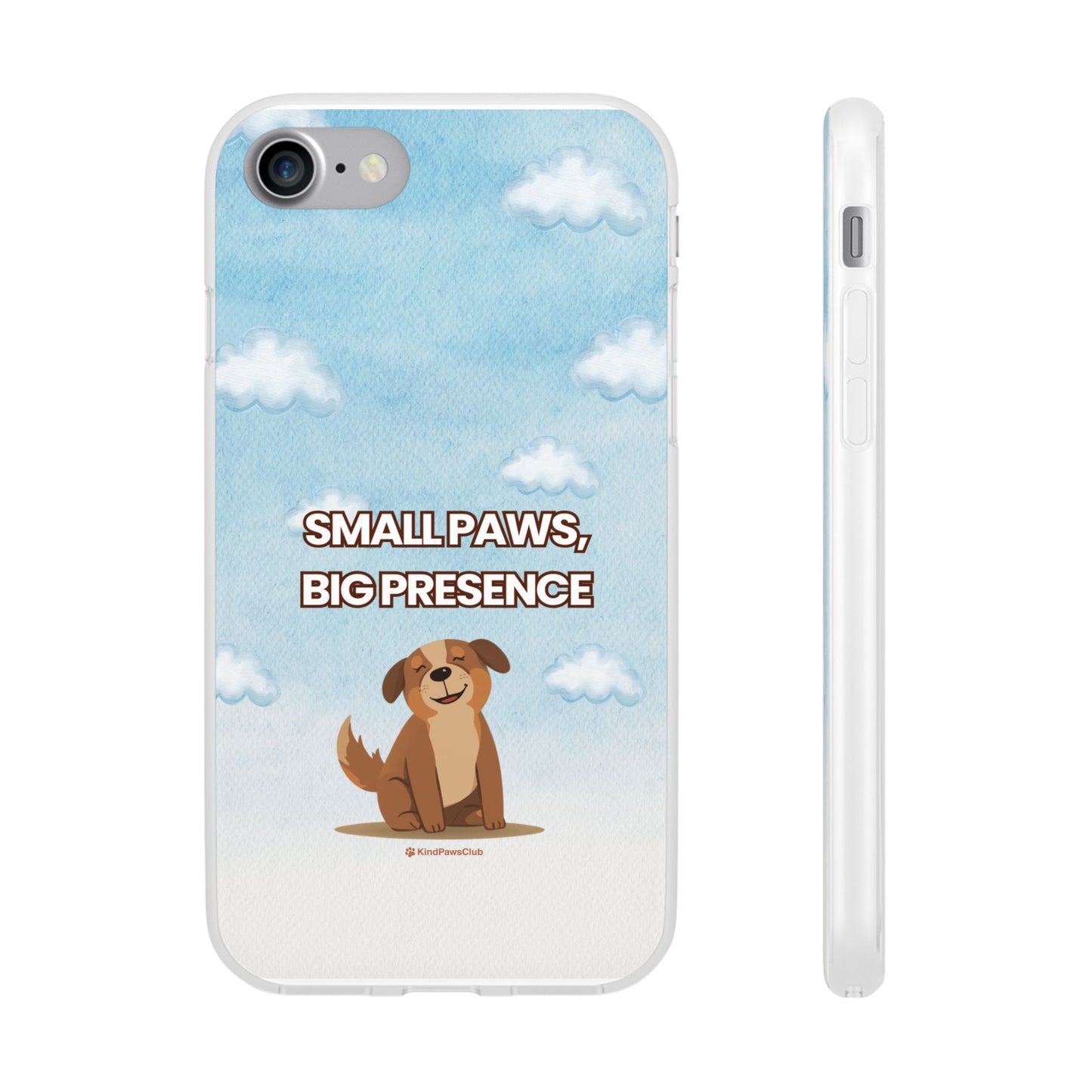 "Small Paws, Big Presence" iPhone Case – Whimsical Dog & Clouds Eco-Friendly Phone Cover
