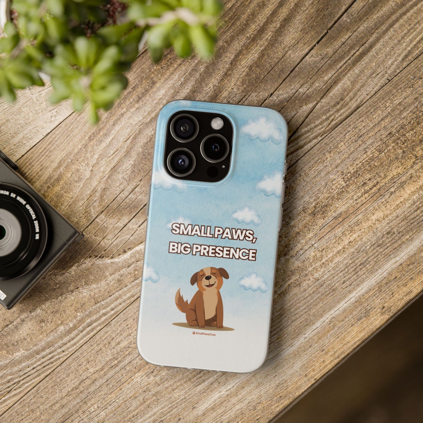 "Small Paws, Big Presence" iPhone Case – Whimsical Dog & Clouds Eco-Friendly Phone Cover