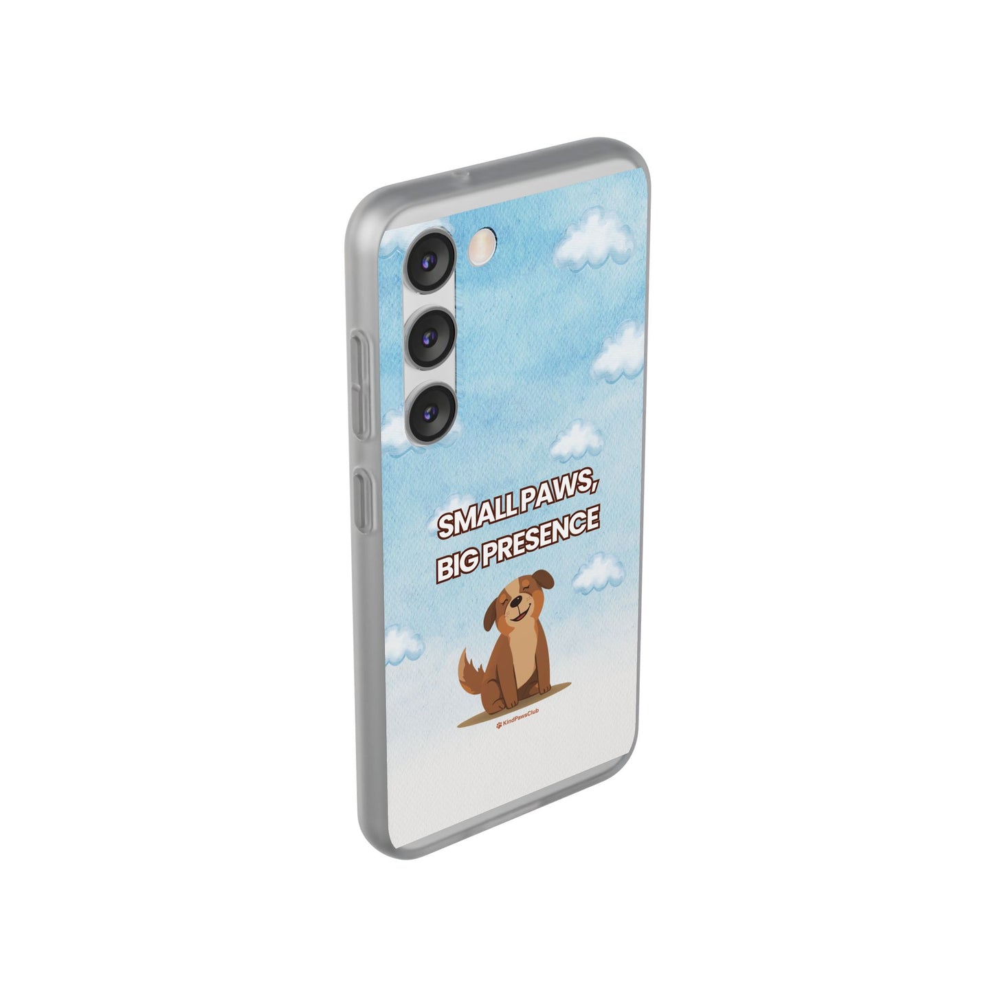 "Small Paws, Big Presence" iPhone Case – Whimsical Dog & Clouds Eco-Friendly Phone Cover