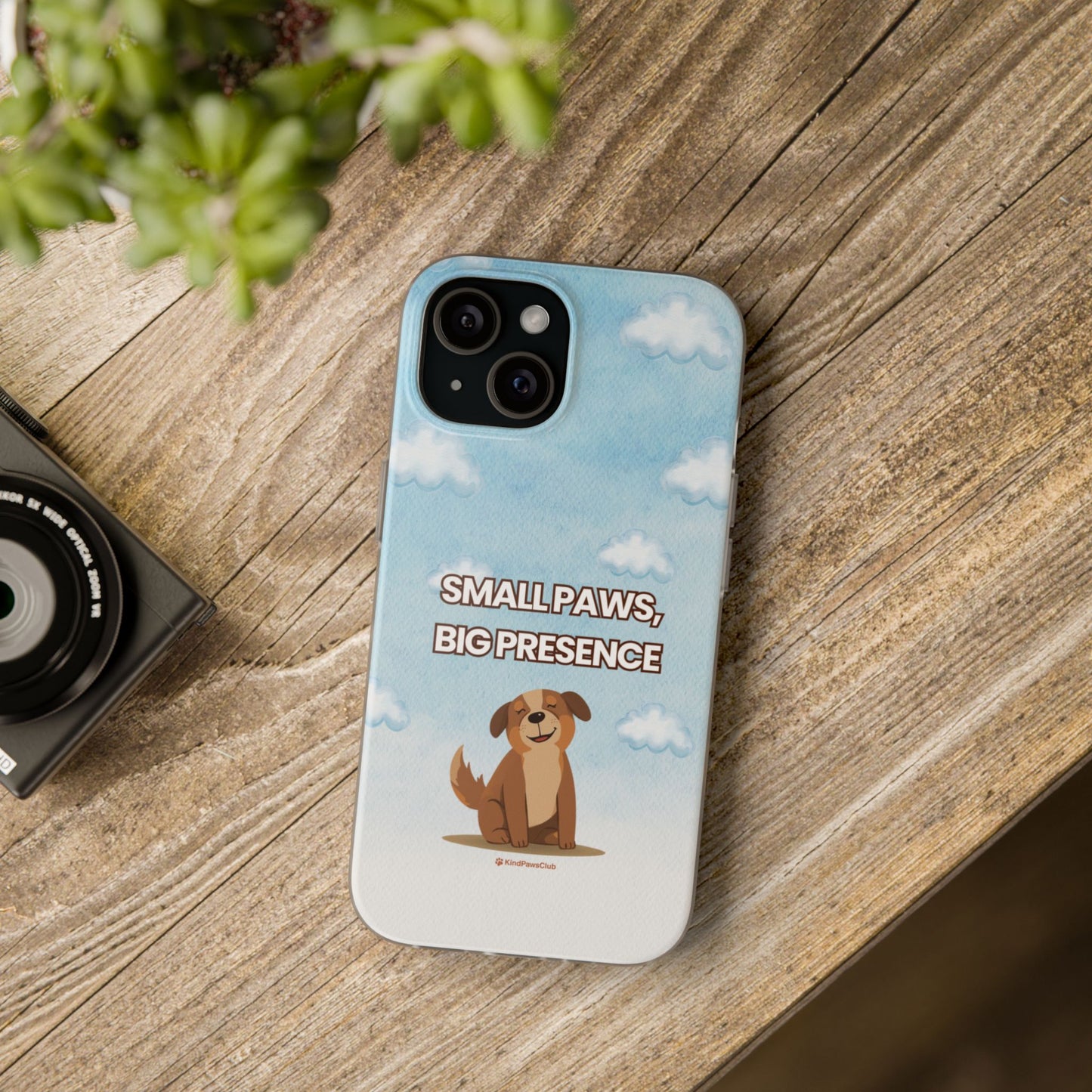 "Small Paws, Big Presence" iPhone Case – Whimsical Dog & Clouds Eco-Friendly Phone Cover