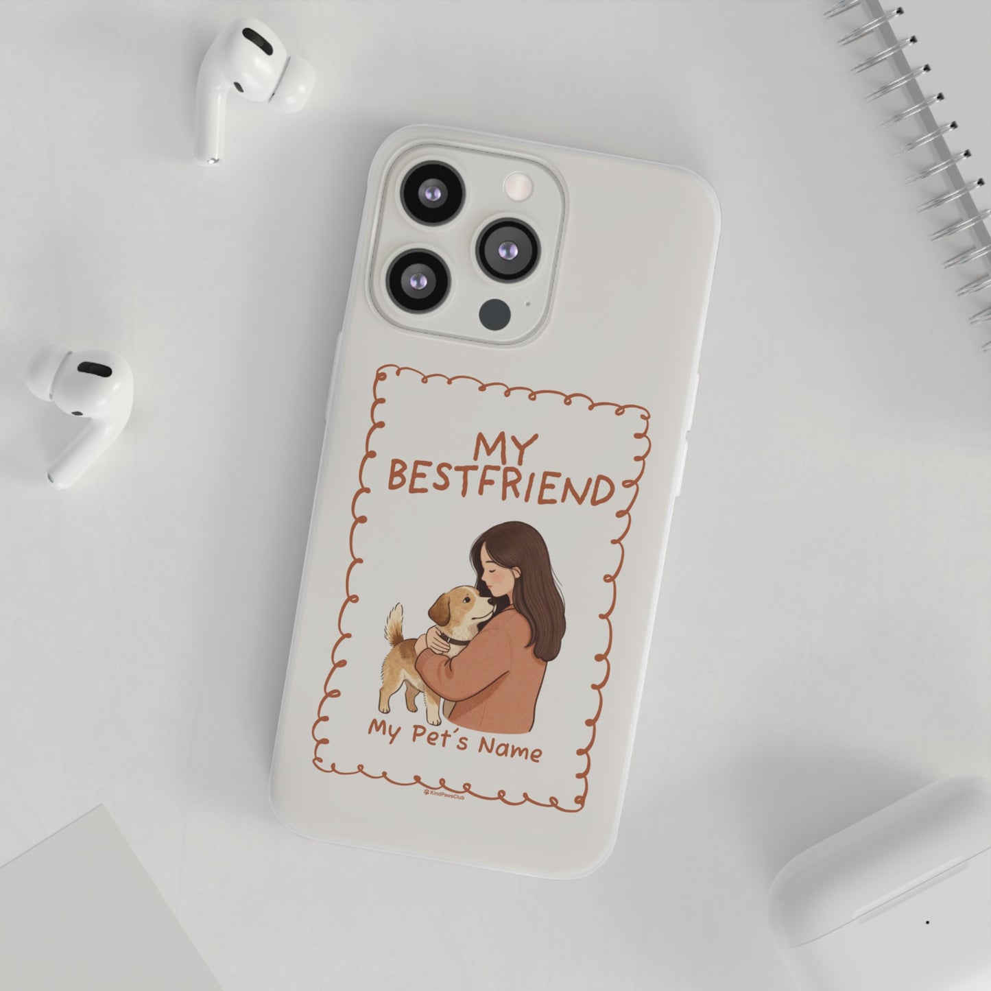 Custom "My Best Friend" Pet Parent Phone Case | Personalised Earth-Tone Minimalist Cover