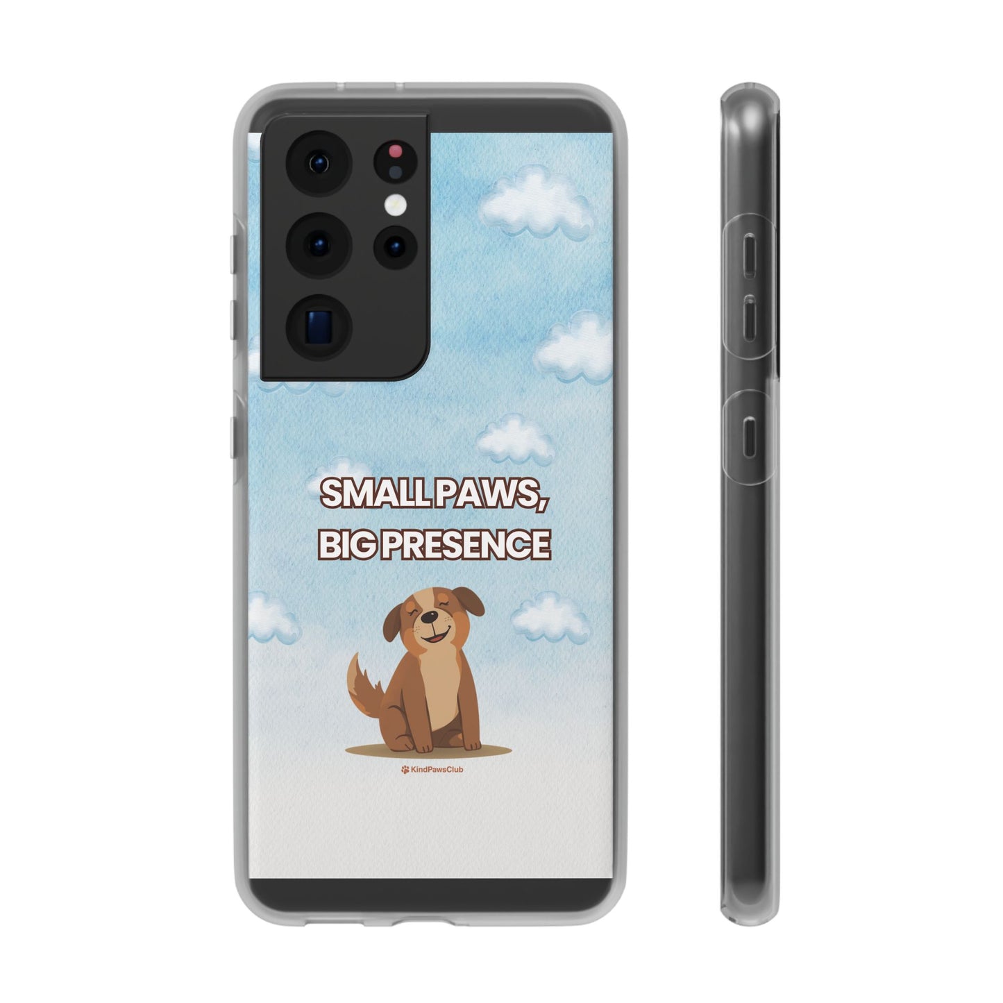 "Small Paws, Big Presence" iPhone Case – Whimsical Dog & Clouds Eco-Friendly Phone Cover