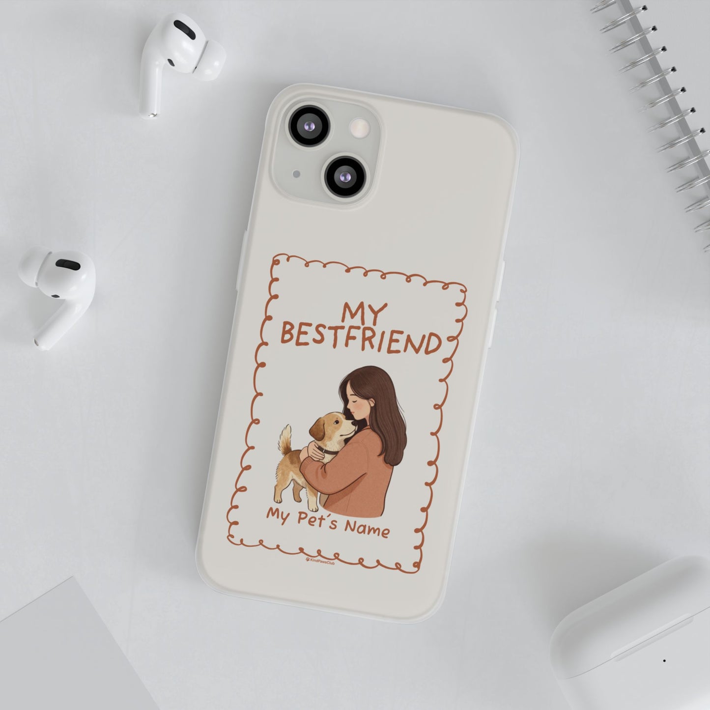Custom "My Best Friend" Pet Parent Phone Case | Personalised Earth-Tone Minimalist Cover