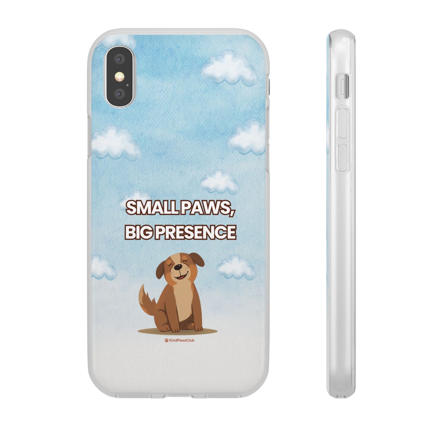 "Small Paws, Big Presence" iPhone Case – Whimsical Dog & Clouds Eco-Friendly Phone Cover