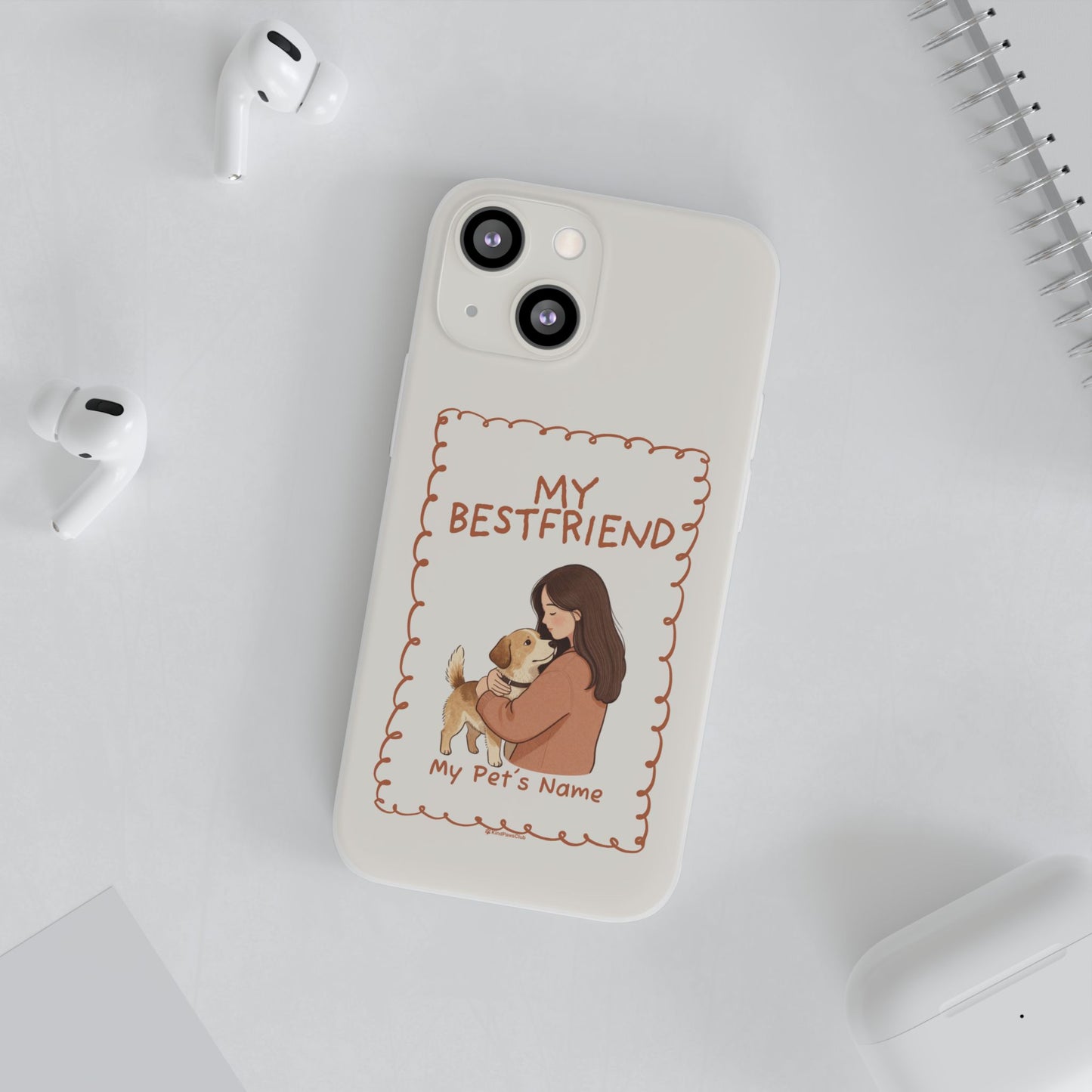 Custom "My Best Friend" Pet Parent Phone Case | Personalised Earth-Tone Minimalist Cover
