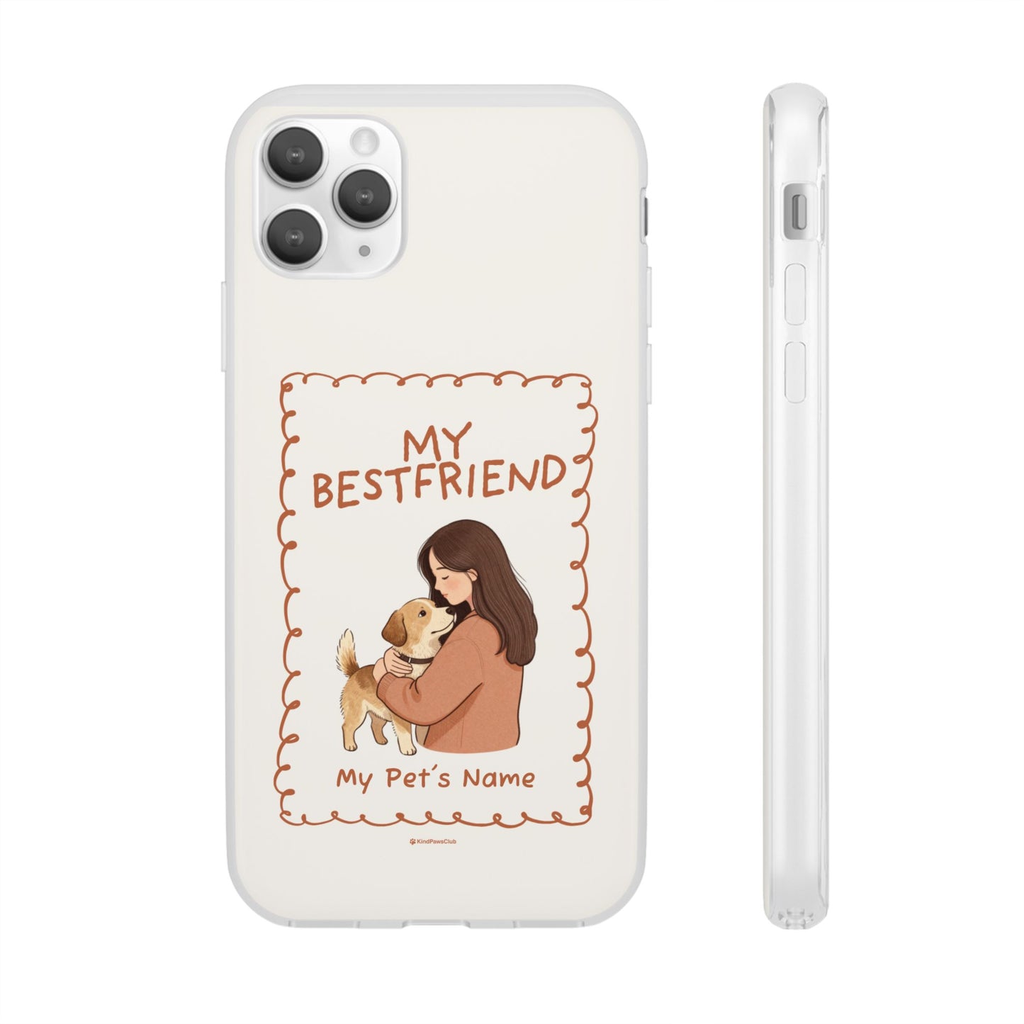 Custom "My Best Friend" Pet Parent Phone Case | Personalised Earth-Tone Minimalist Cover