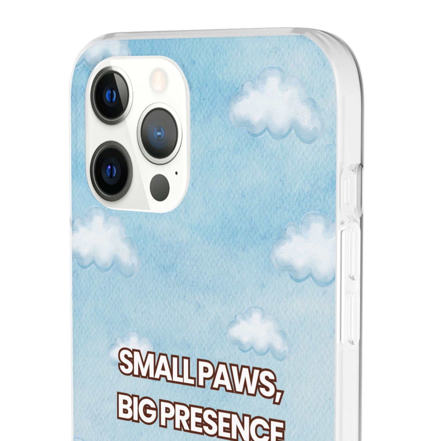 "Small Paws, Big Presence" iPhone Case – Whimsical Dog & Clouds Eco-Friendly Phone Cover
