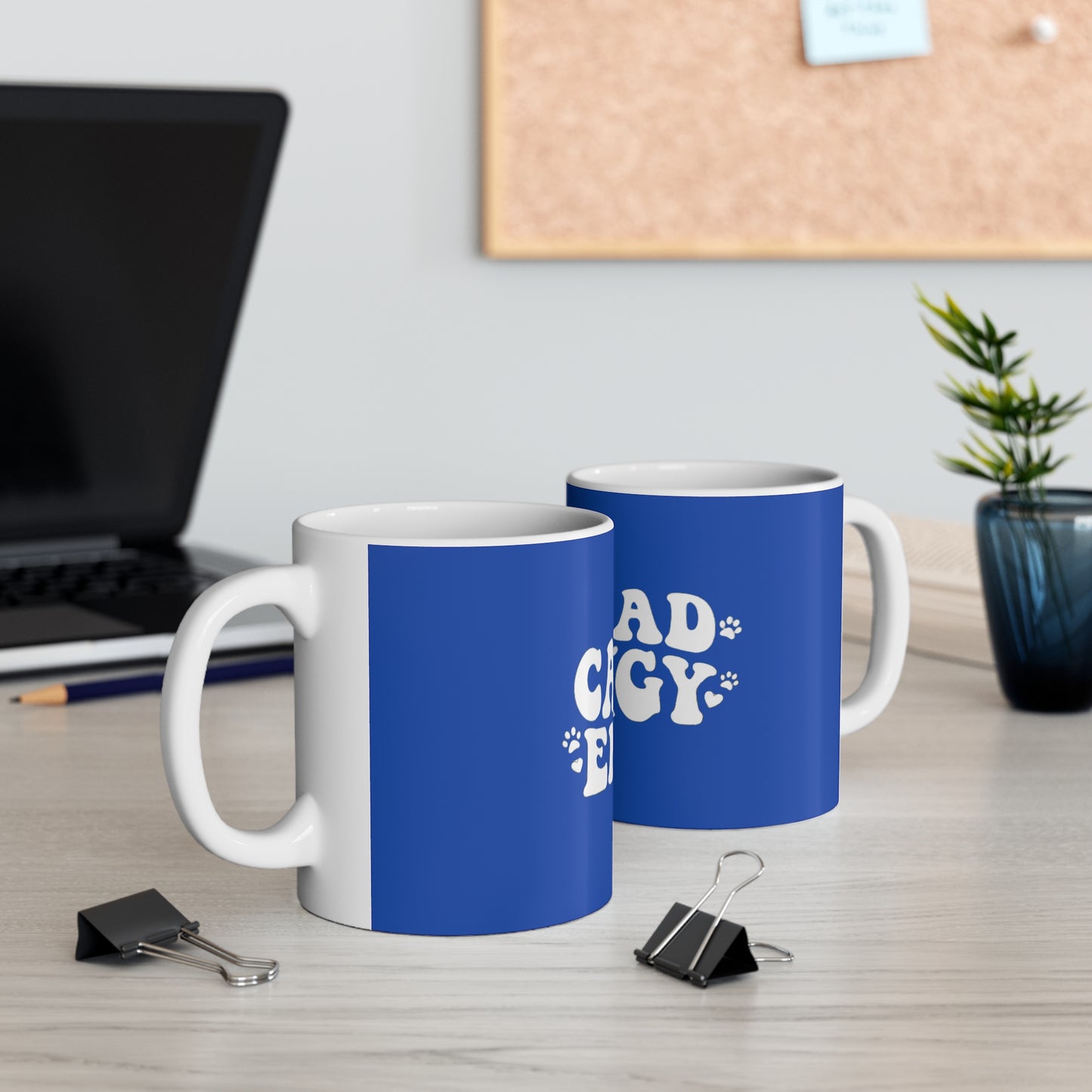 Cat Dad Energy Retro Mug | 11oz Groovy 70s Ceramic Coffee Cup