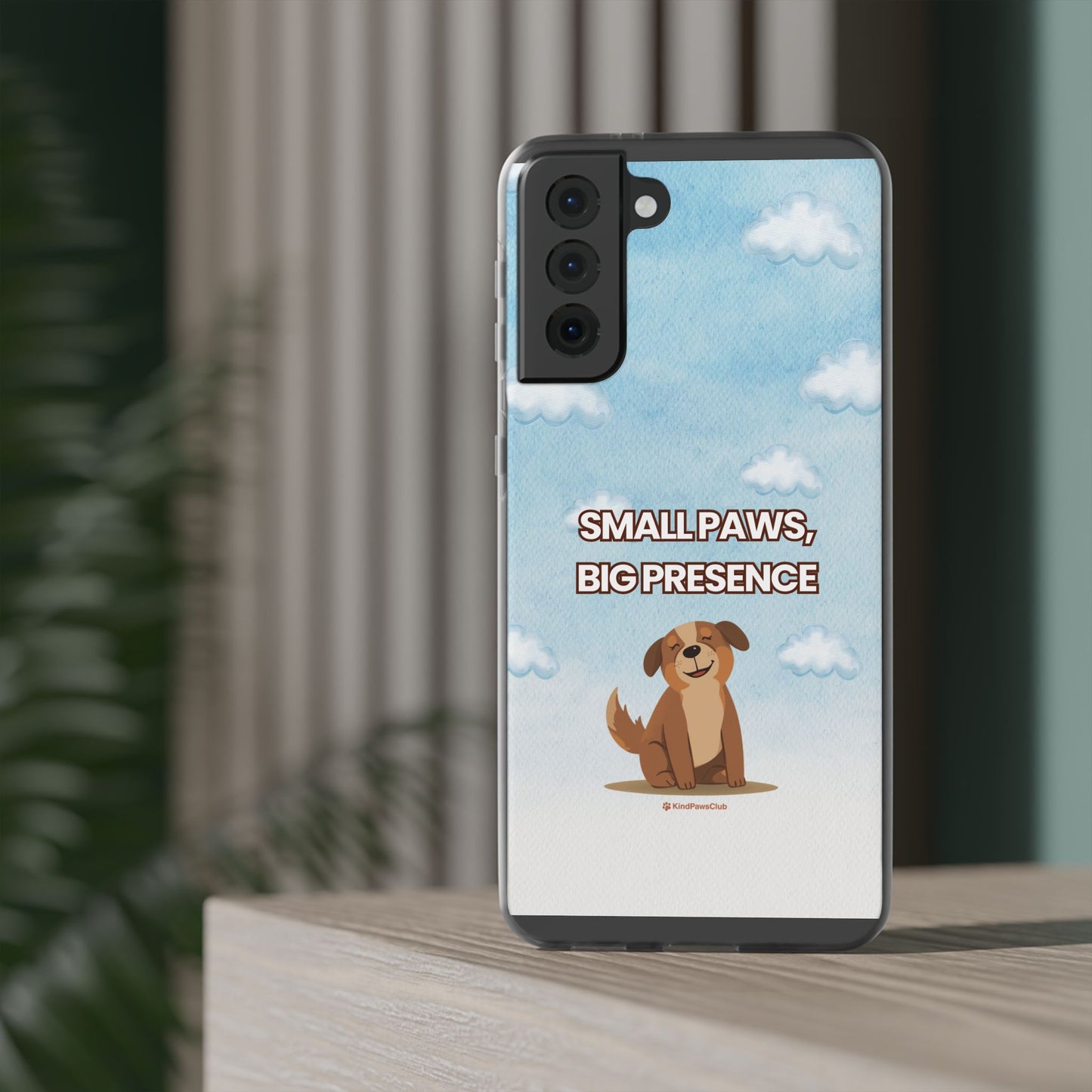 "Small Paws, Big Presence" iPhone Case – Whimsical Dog & Clouds Eco-Friendly Phone Cover