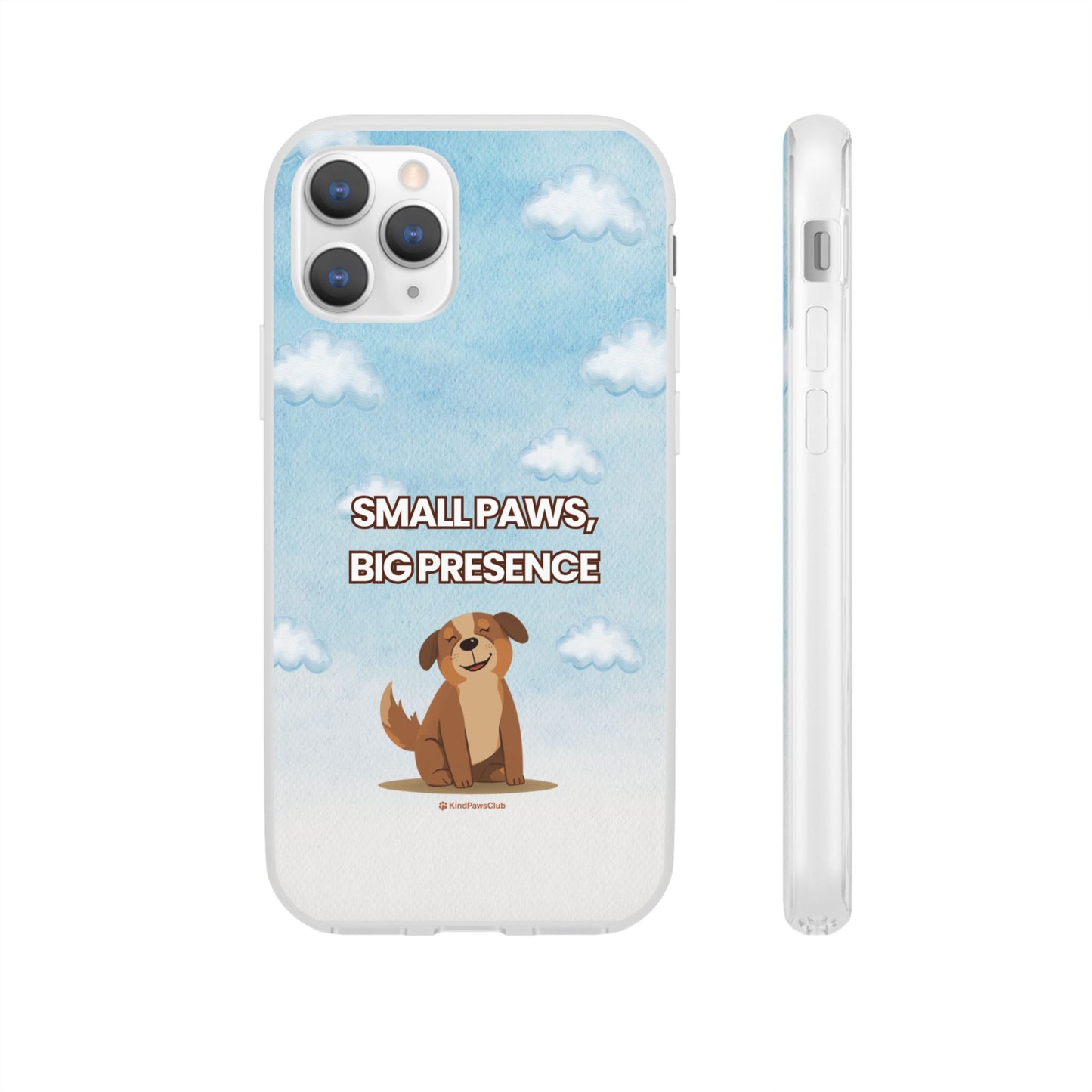 "Small Paws, Big Presence" iPhone Case – Whimsical Dog & Clouds Eco-Friendly Phone Cover