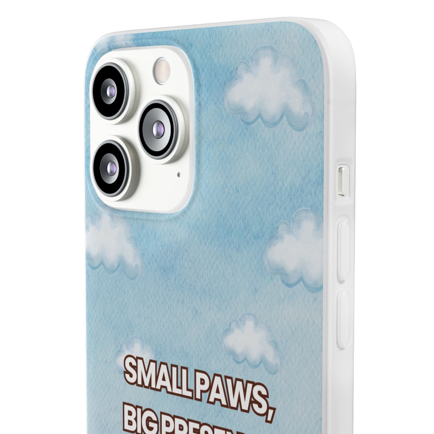 "Small Paws, Big Presence" iPhone Case – Whimsical Dog & Clouds Eco-Friendly Phone Cover